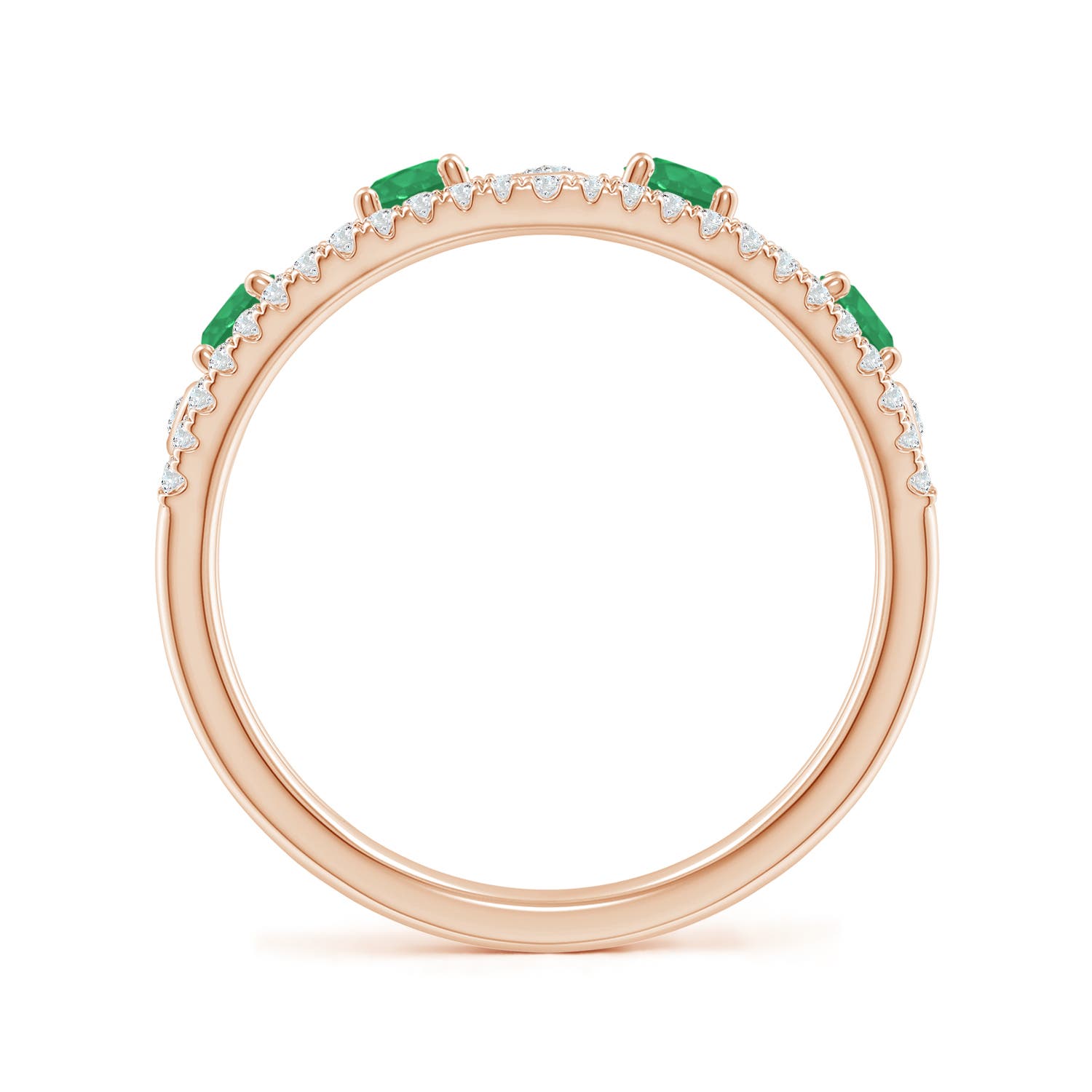 A - Emerald / 0.68 CT / 14 KT Rose Gold