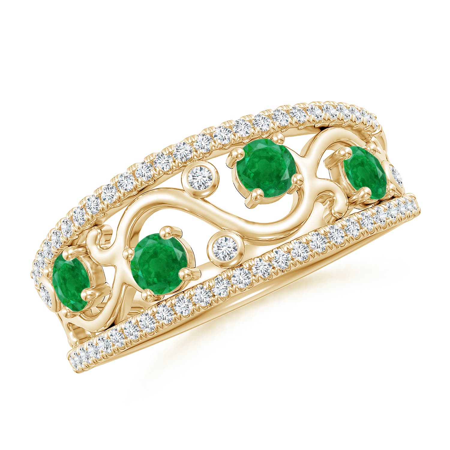 AA - Emerald / 0.68 CT / 14 KT Yellow Gold