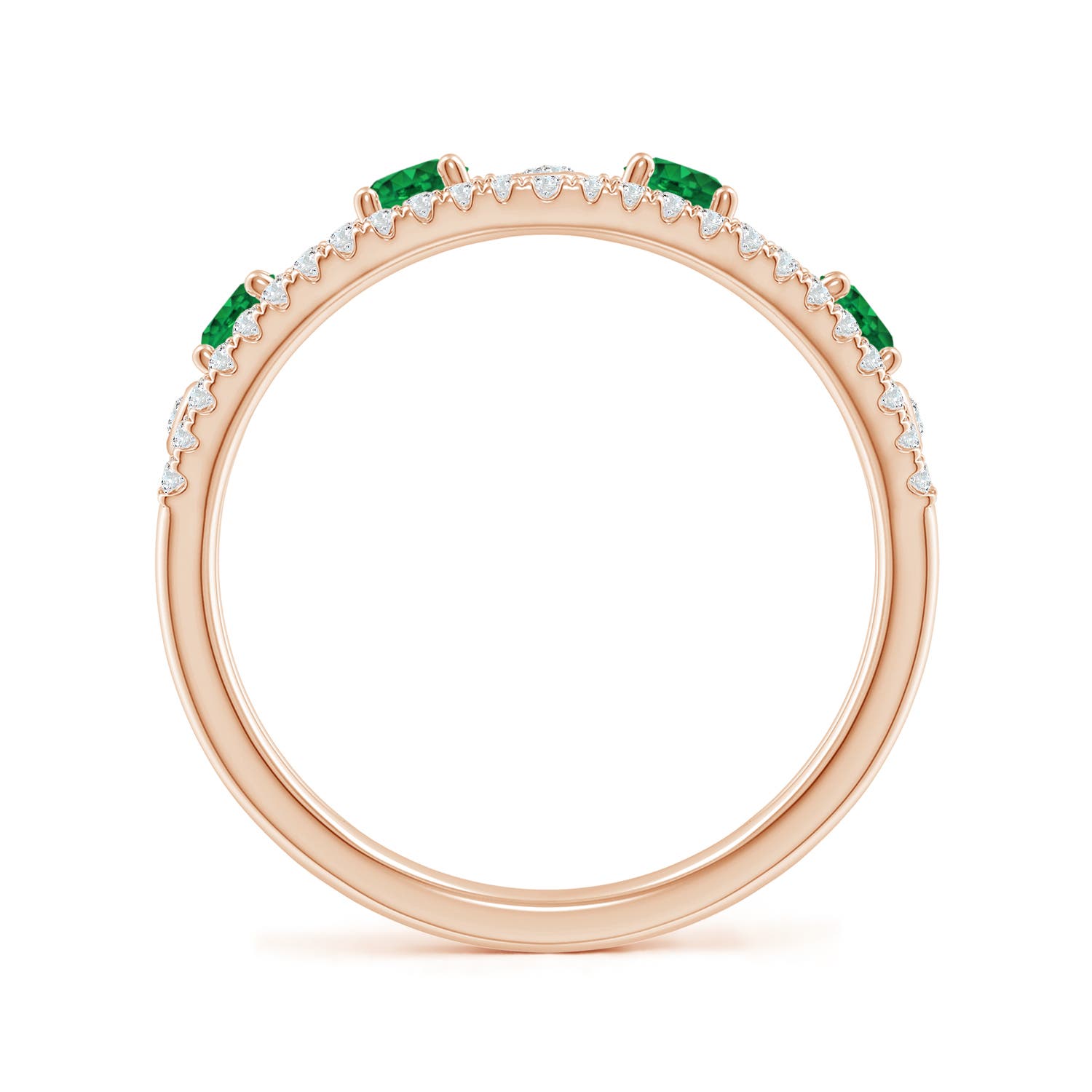 AAA - Emerald / 0.68 CT / 14 KT Rose Gold