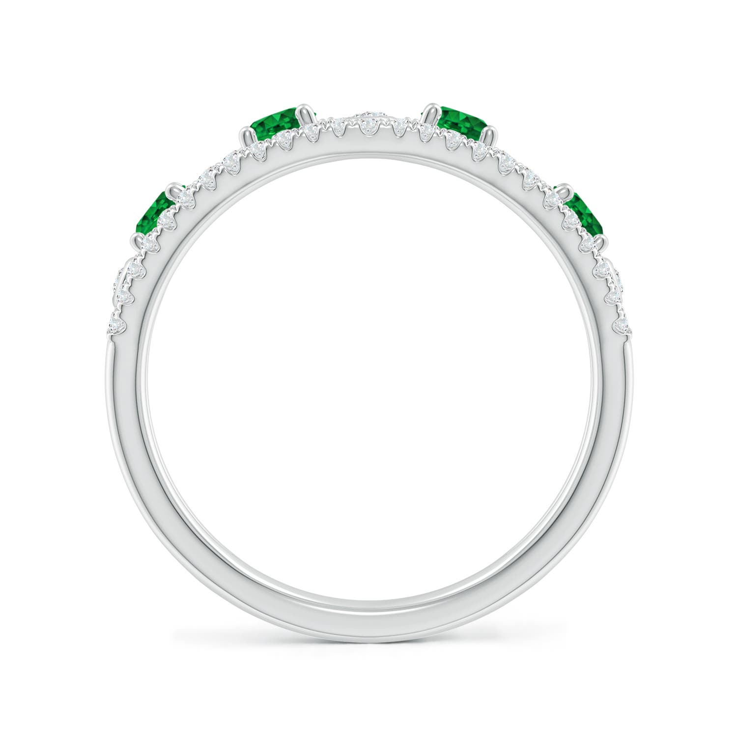 AAAA - Emerald / 0.68 CT / 14 KT White Gold