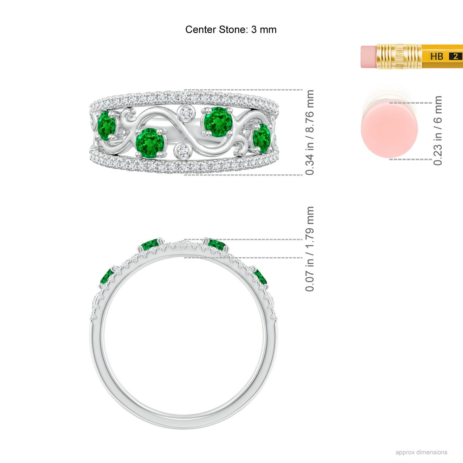 AAAA - Emerald / 0.68 CT / 14 KT White Gold