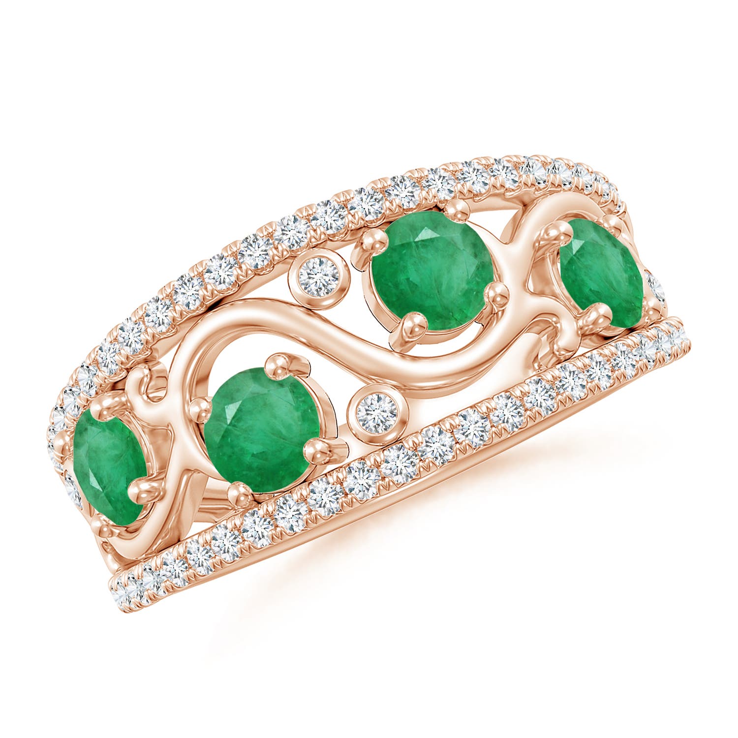 A - Emerald / 1.28 CT / 14 KT Rose Gold