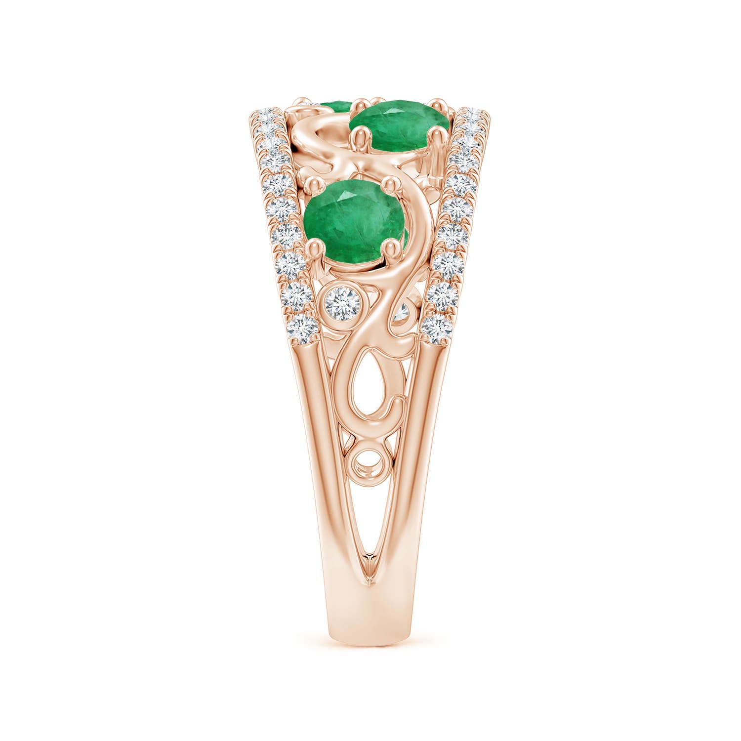 A - Emerald / 1.28 CT / 14 KT Rose Gold