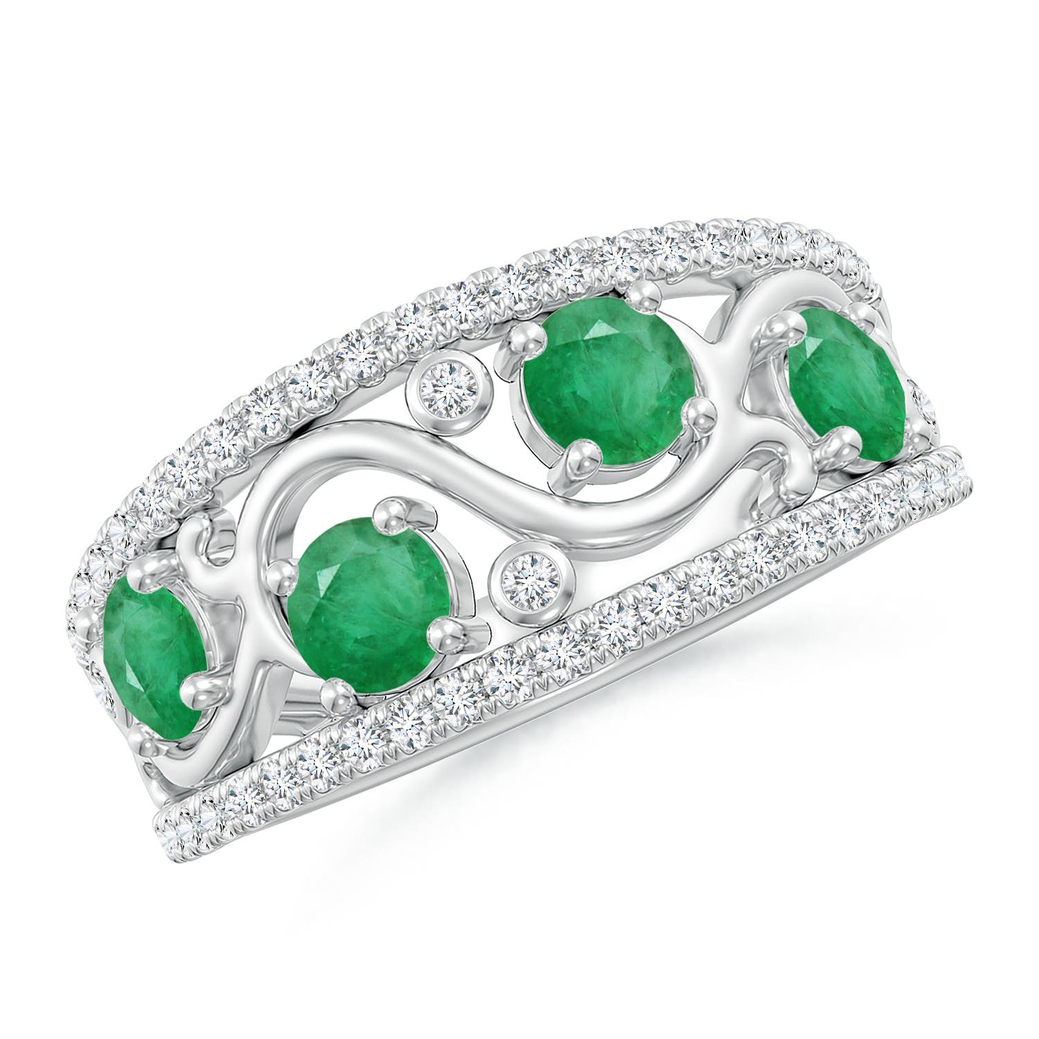 A - Emerald / 1.28 CT / 14 KT White Gold