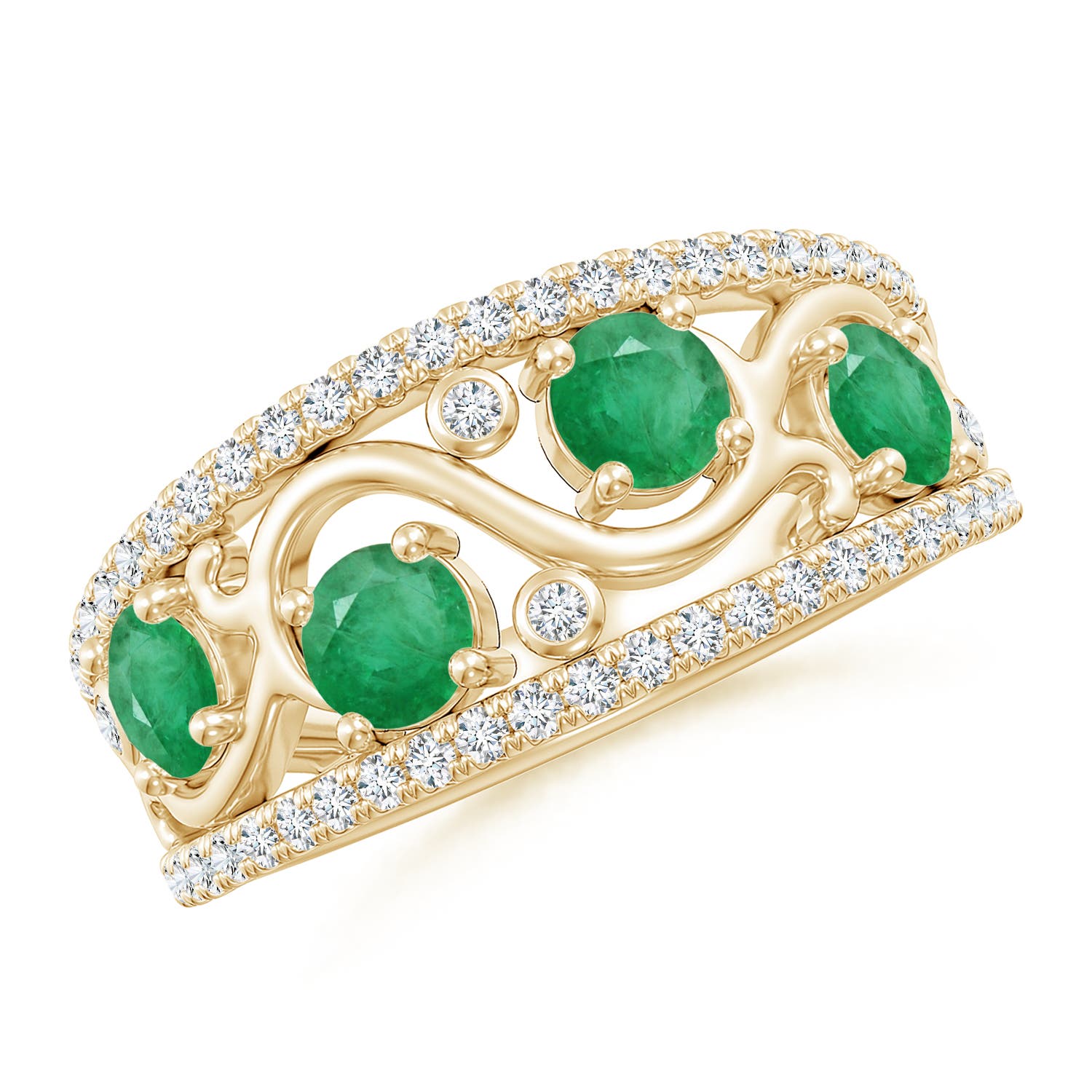 A - Emerald / 1.28 CT / 14 KT Yellow Gold