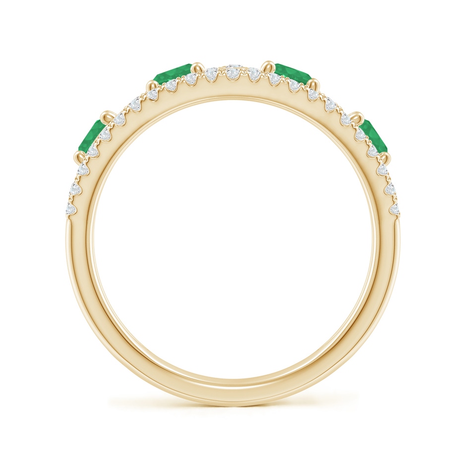 4mm A Nature Inspired Round Emerald & Diamond Filigree Band in Yellow Gold side-1