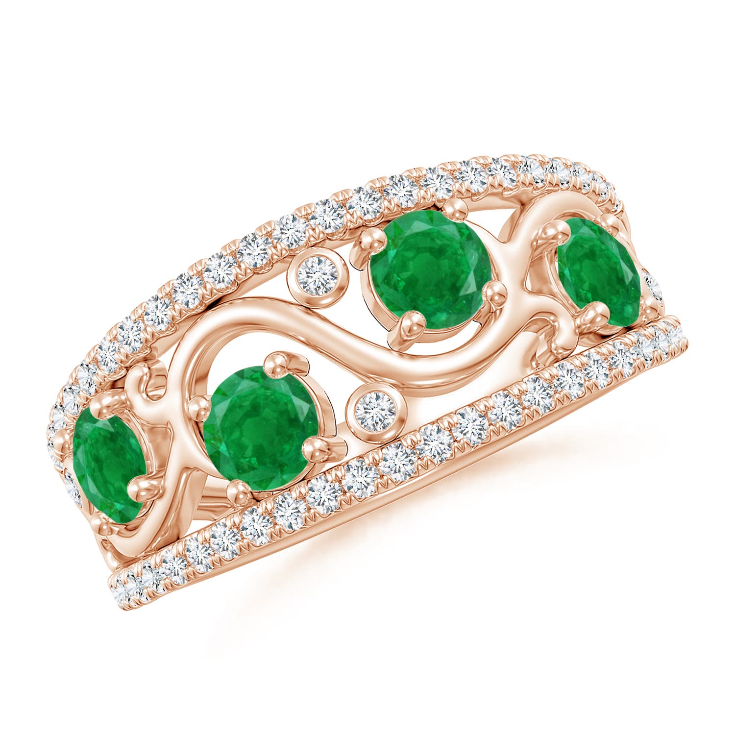 AA - Emerald / 1.28 CT / 14 KT Rose Gold