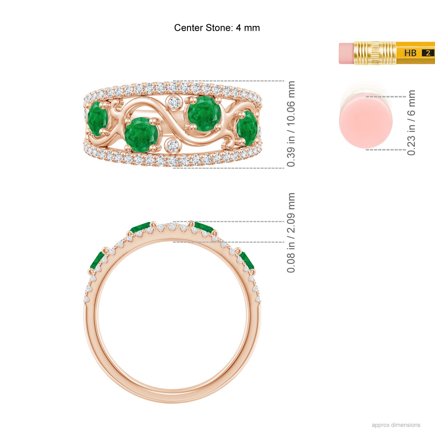 AA - Emerald / 1.28 CT / 14 KT Rose Gold