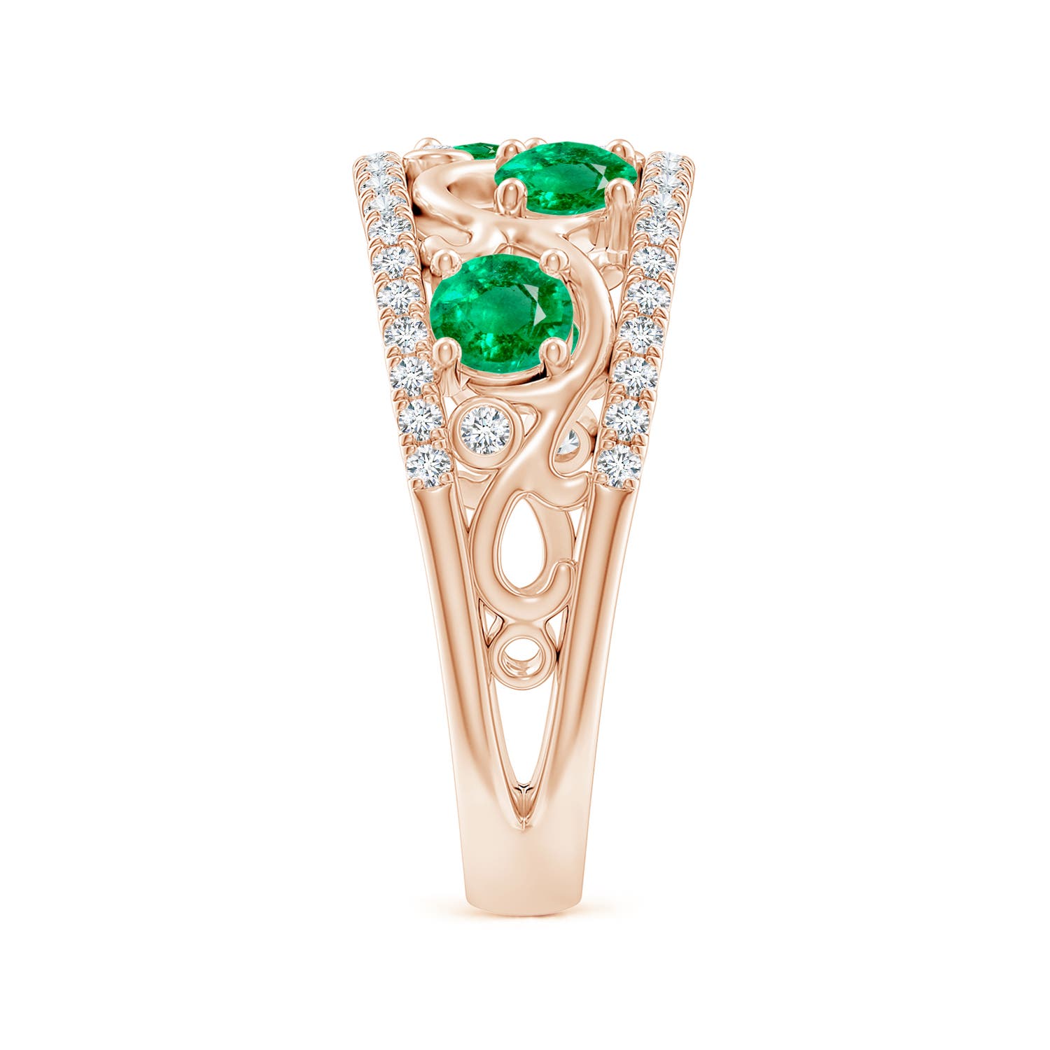 AAA - Emerald / 1.28 CT / 14 KT Rose Gold