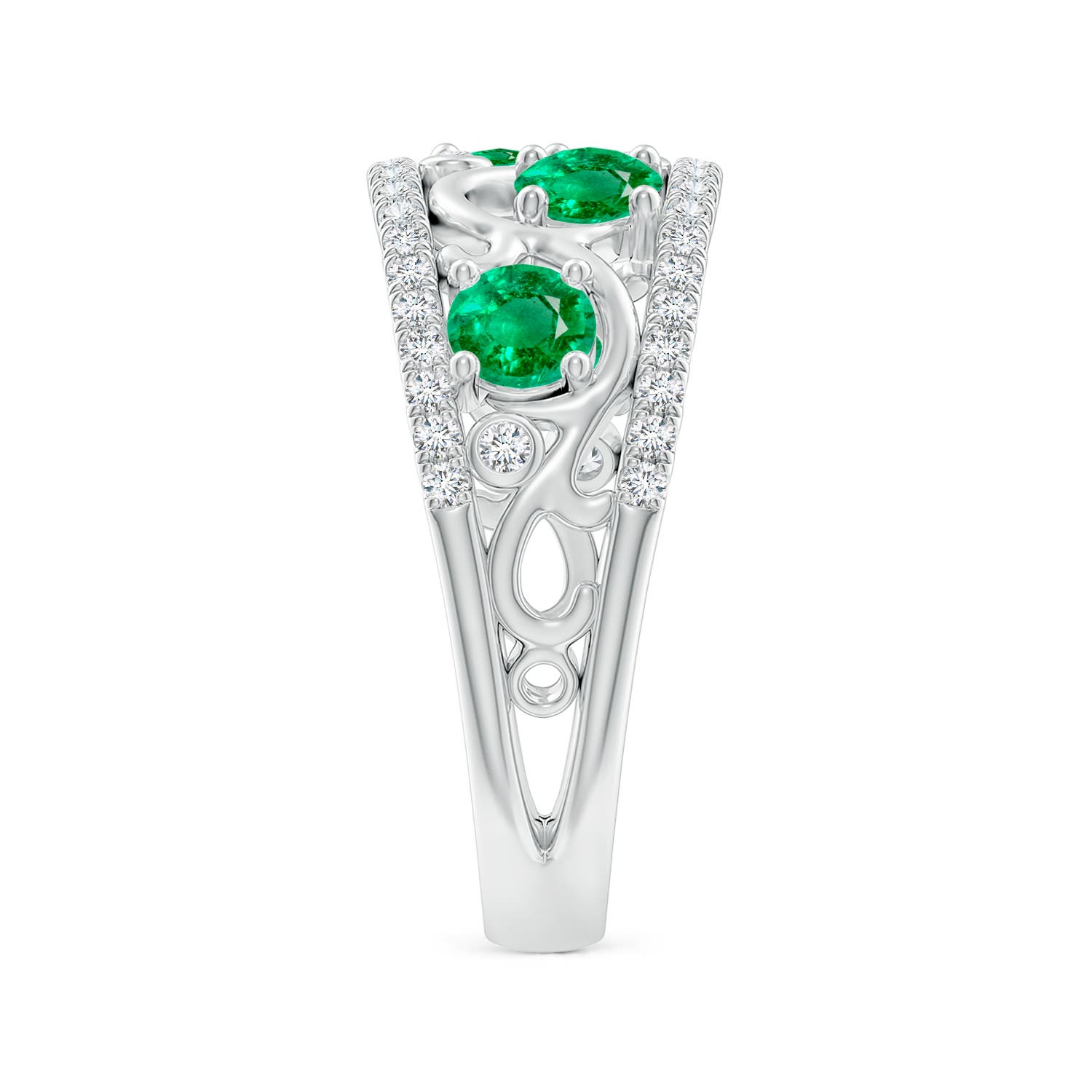 AAA - Emerald / 1.28 CT / 14 KT White Gold