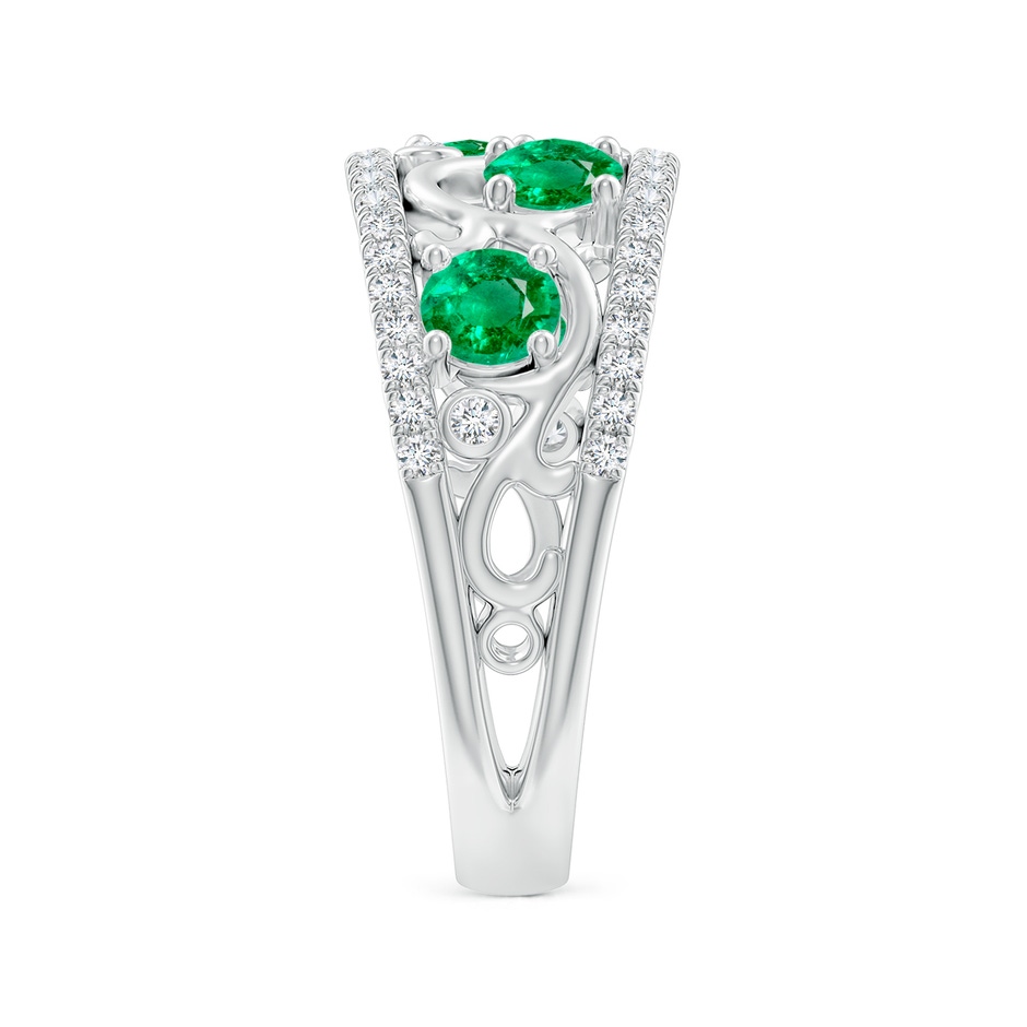 Nature Inspired Round Emerald & Diamond Filigree Ring | Angara