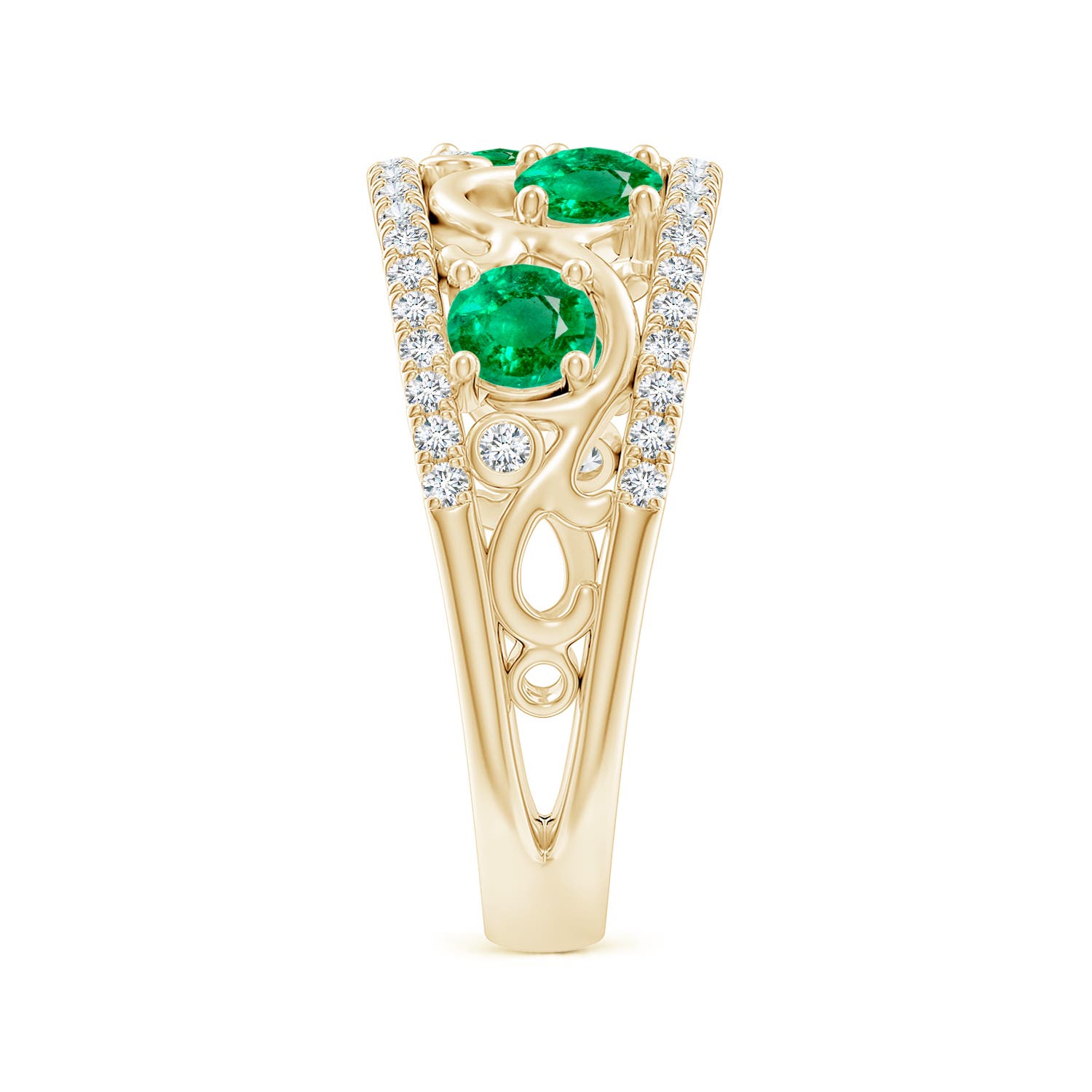 AAA - Emerald / 1.28 CT / 14 KT Yellow Gold