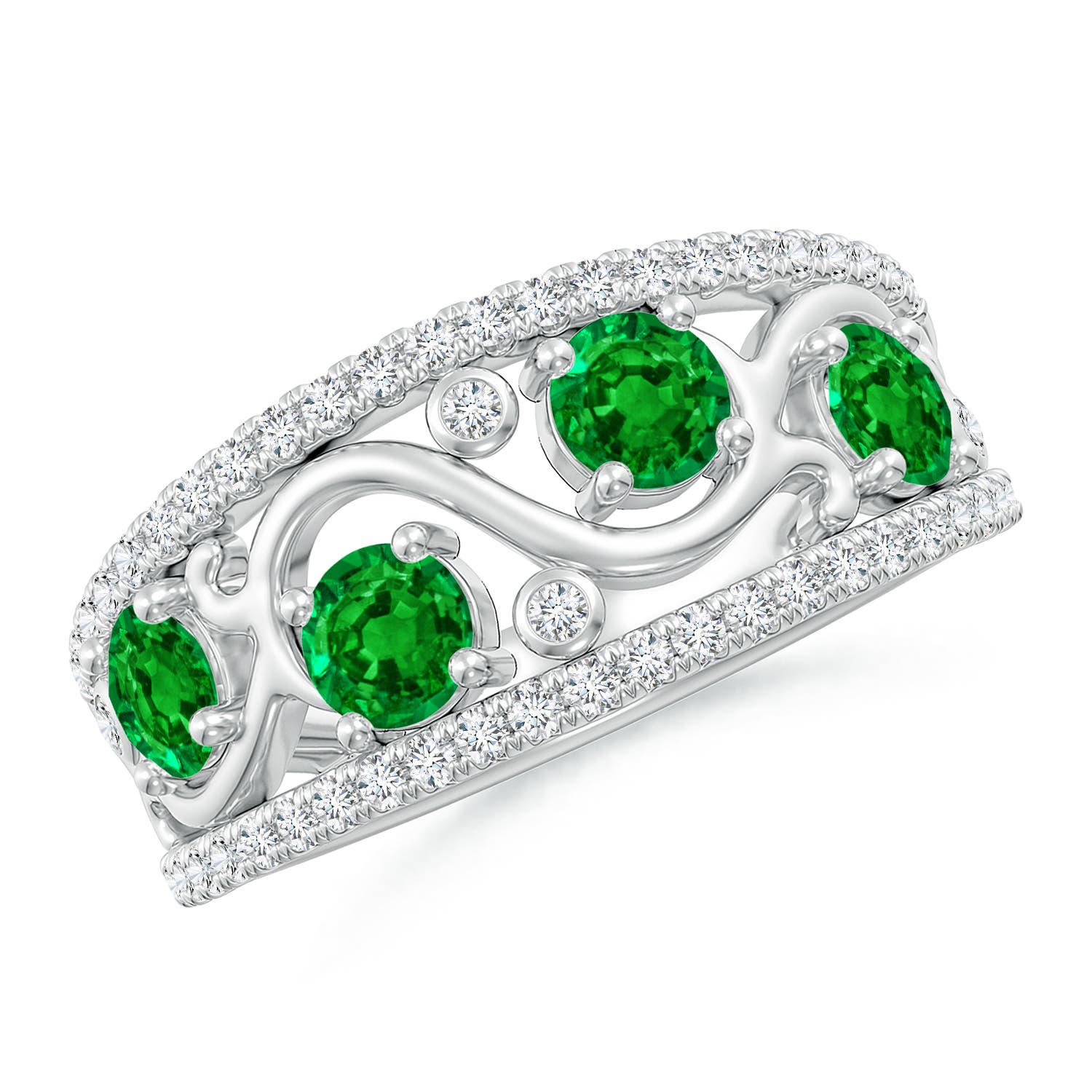 AAAA - Emerald / 1.28 CT / 14 KT White Gold