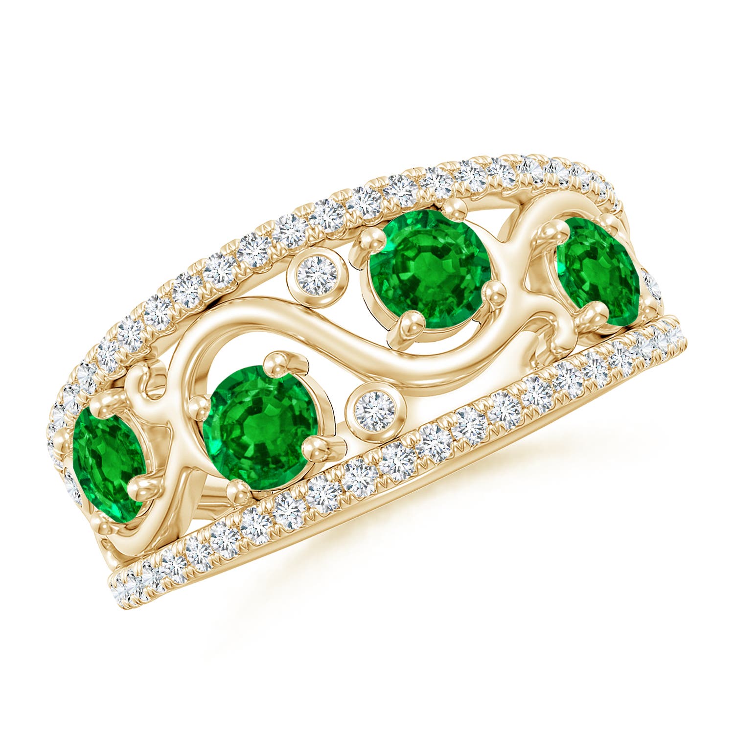 AAAA - Emerald / 1.28 CT / 14 KT Yellow Gold