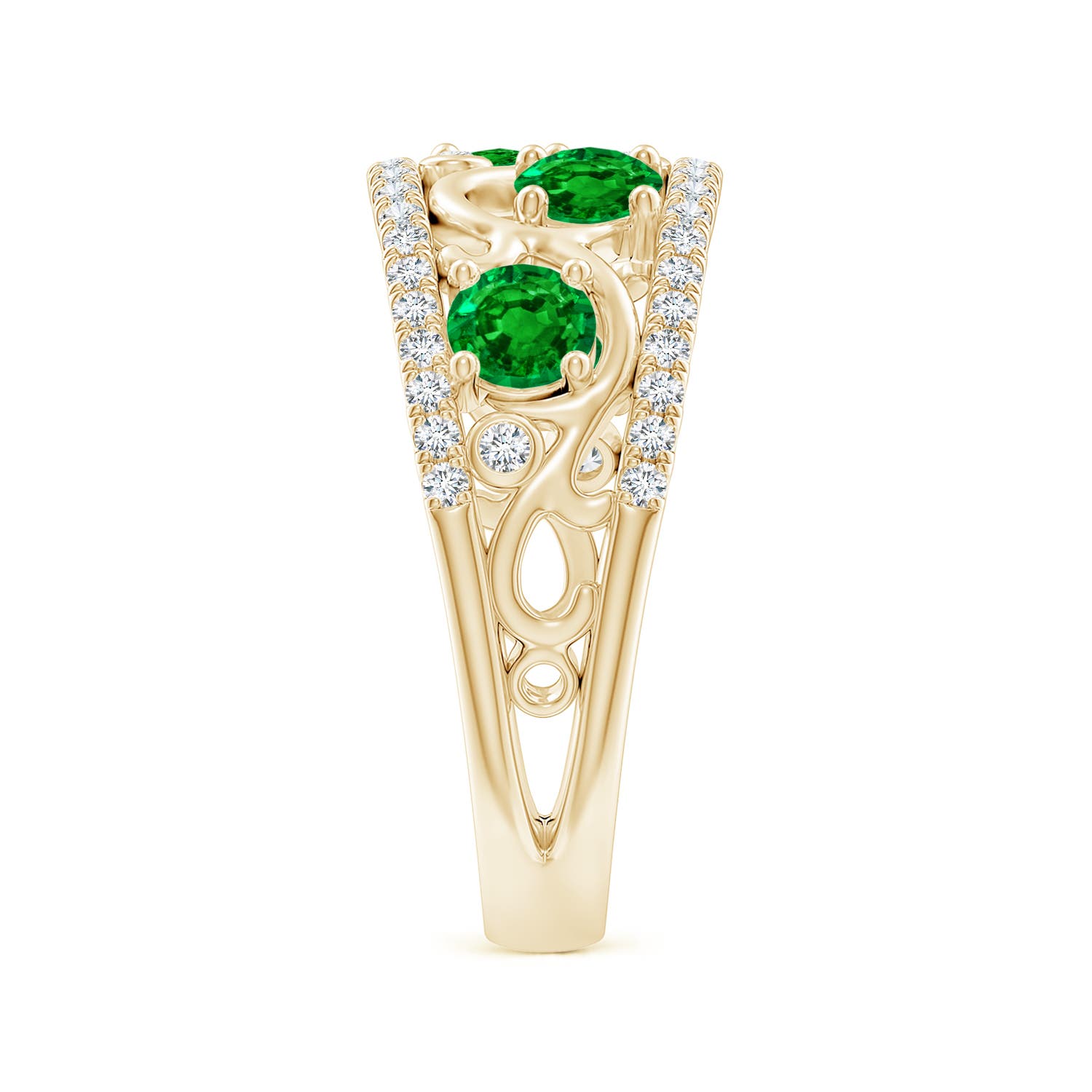 AAAA - Emerald / 1.28 CT / 14 KT Yellow Gold