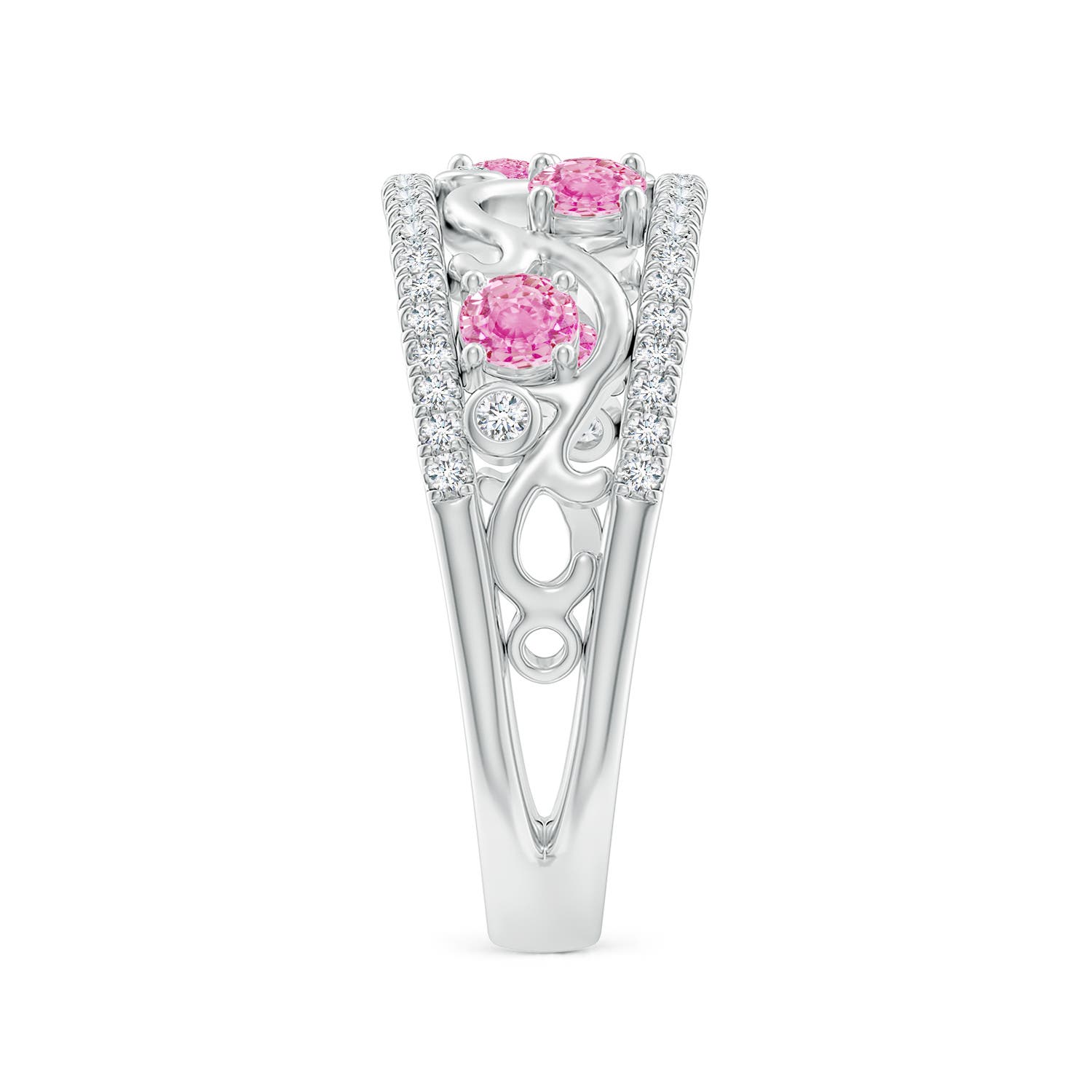 A - Pink Sapphire / 0.84 CT / 14 KT White Gold