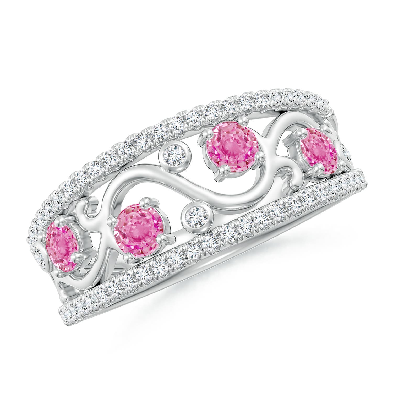 AA - Pink Sapphire / 0.84 CT / 14 KT White Gold