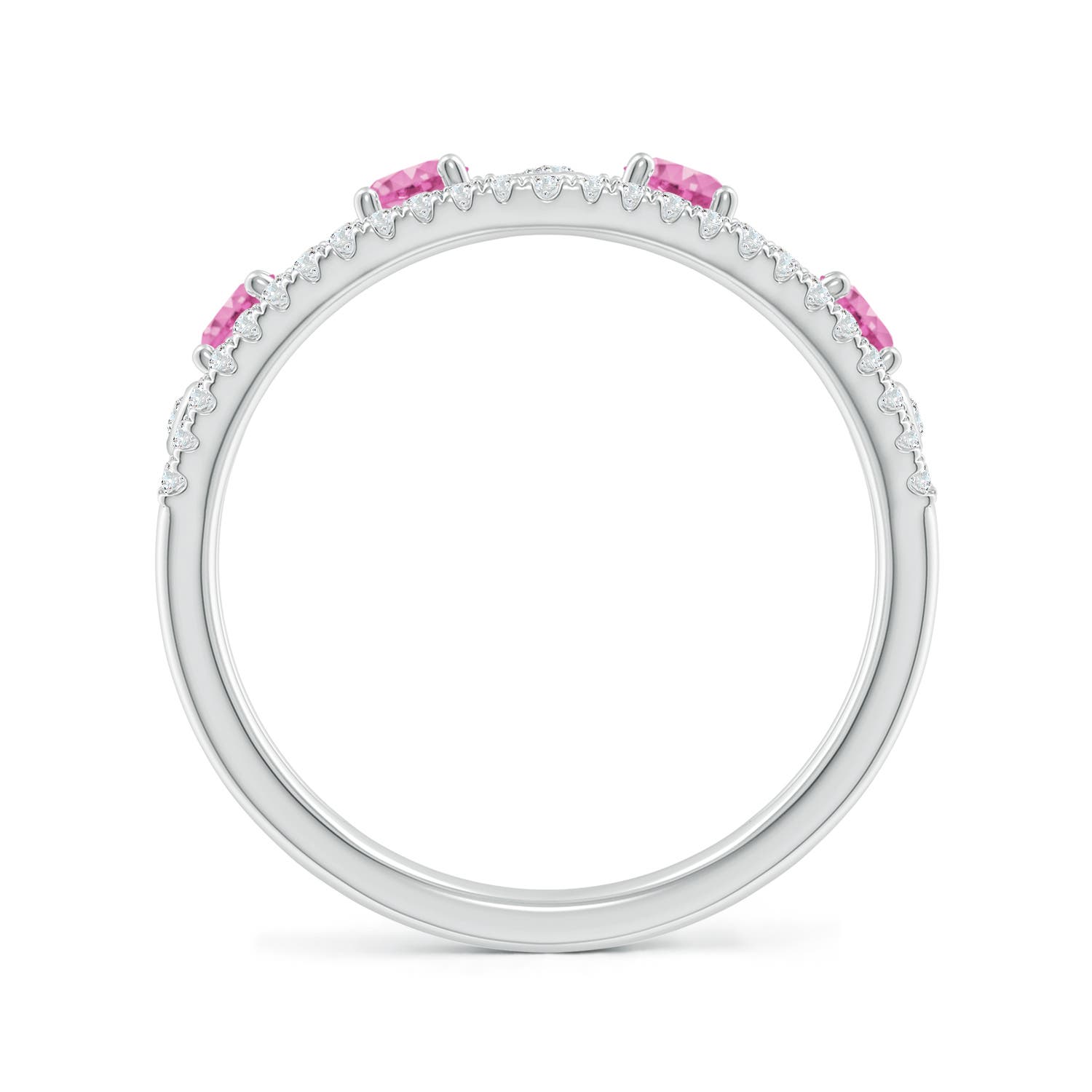 AA - Pink Sapphire / 0.84 CT / 14 KT White Gold