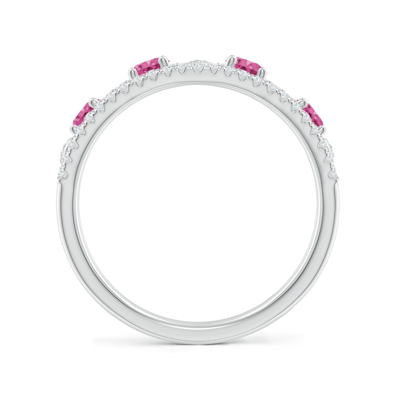 AAAA - Pink Sapphire / 0.84 CT / 14 KT White Gold