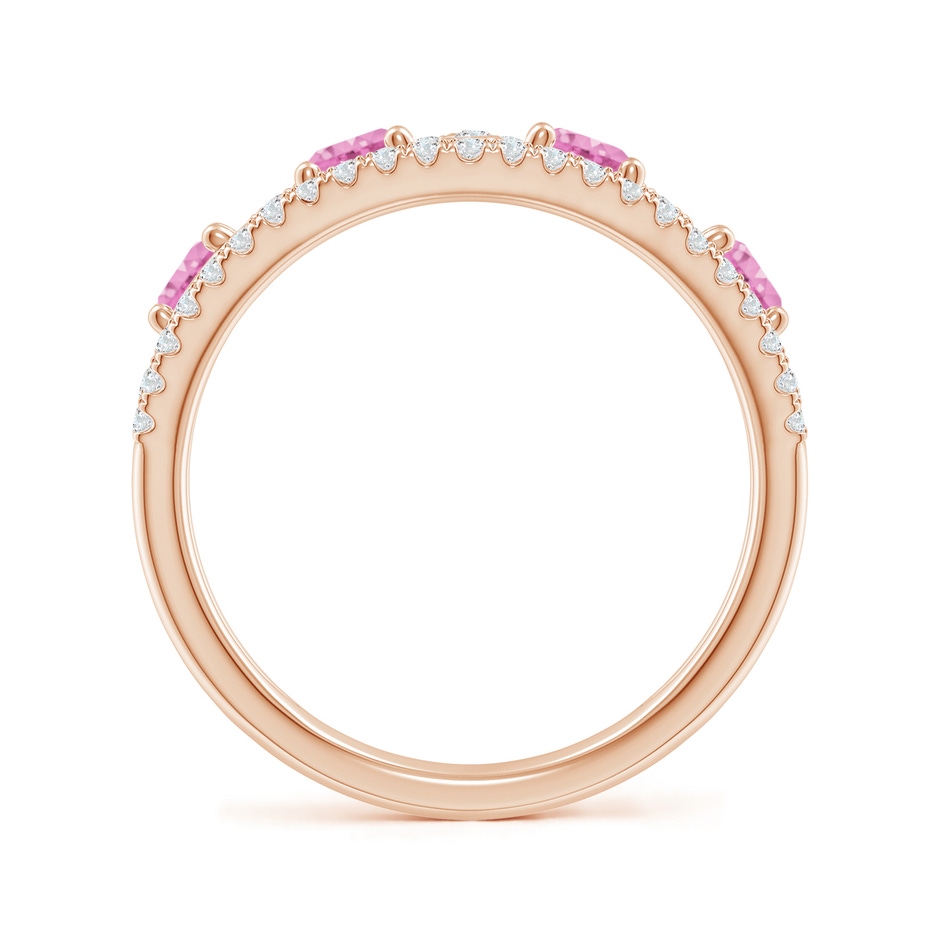 4mm A Nature Inspired Round Pink Sapphire & Diamond Filigree Band in Rose Gold product image