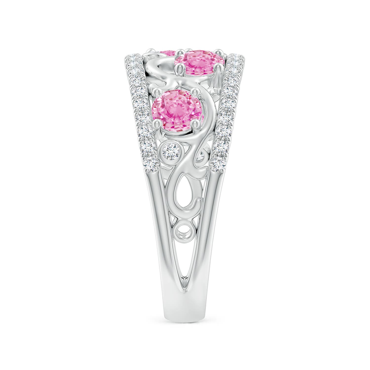 A - Pink Sapphire / 1.64 CT / 14 KT White Gold