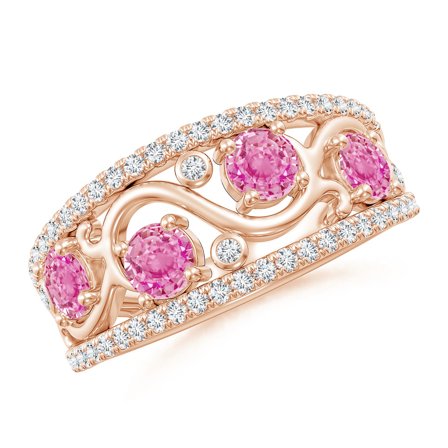 AA - Pink Sapphire / 1.64 CT / 14 KT Rose Gold