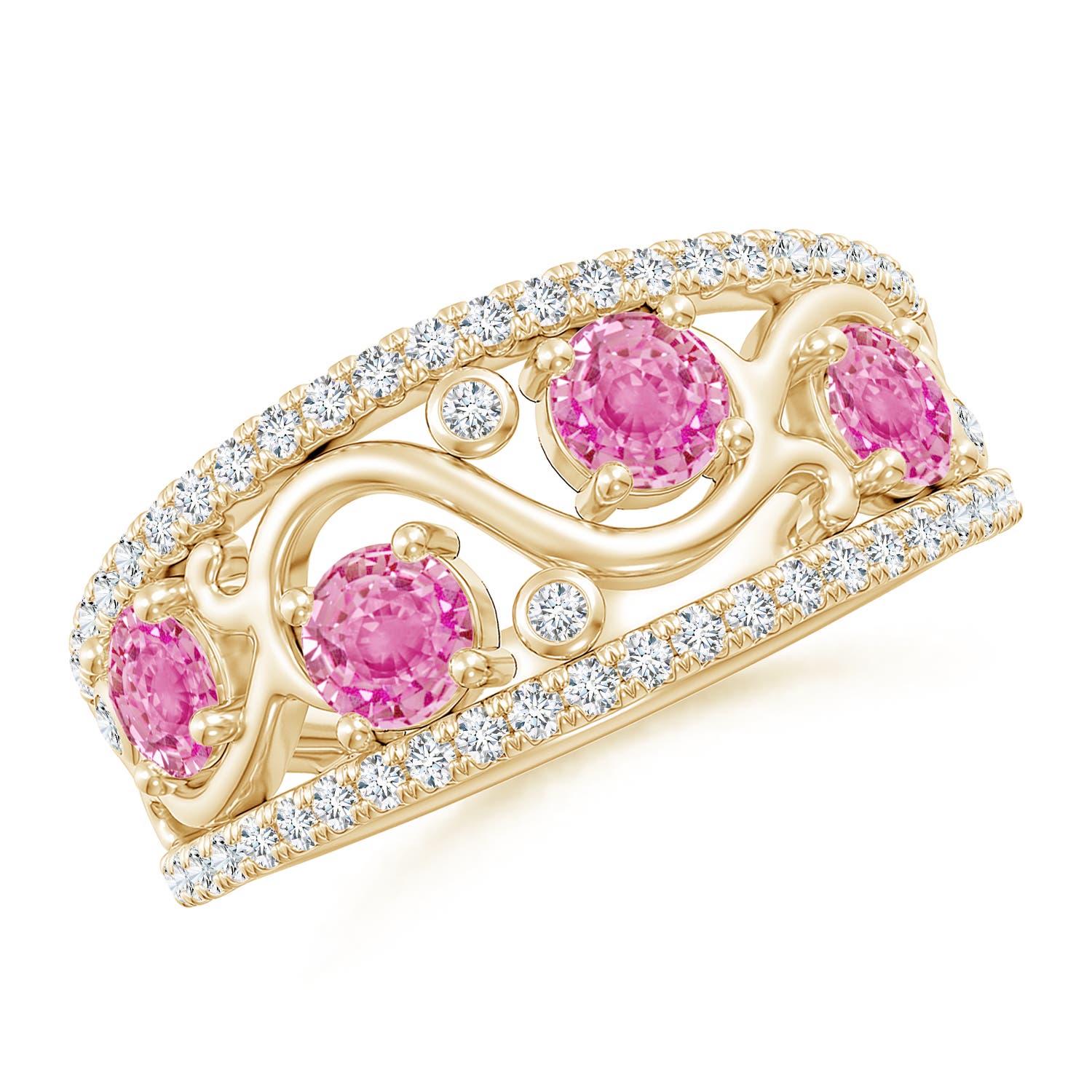 AA - Pink Sapphire / 1.64 CT / 14 KT Yellow Gold