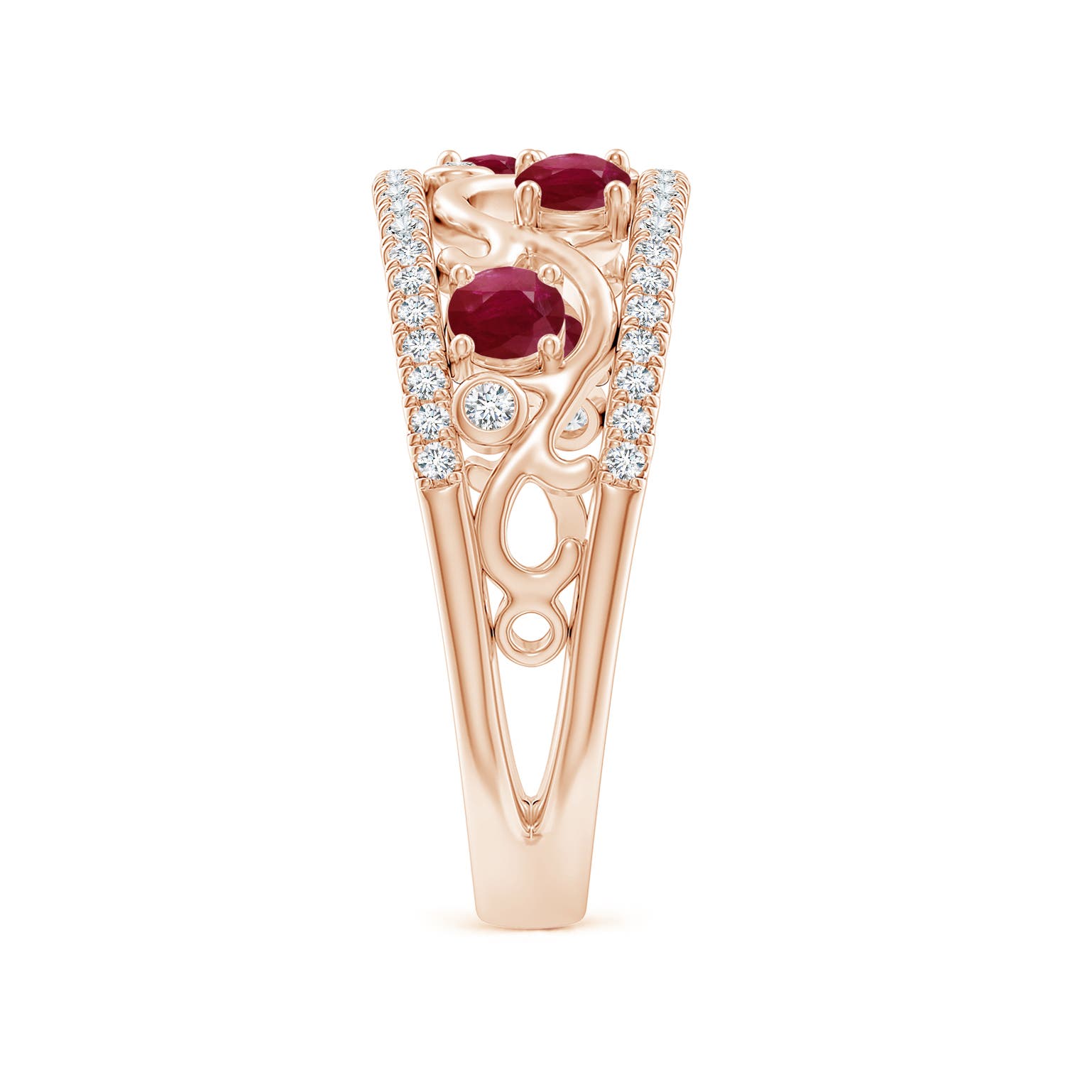 A - Ruby / 0.88 CT / 14 KT Rose Gold