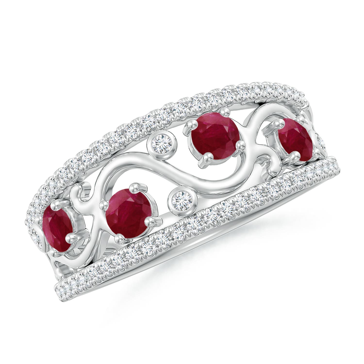 A - Ruby / 0.88 CT / 14 KT White Gold