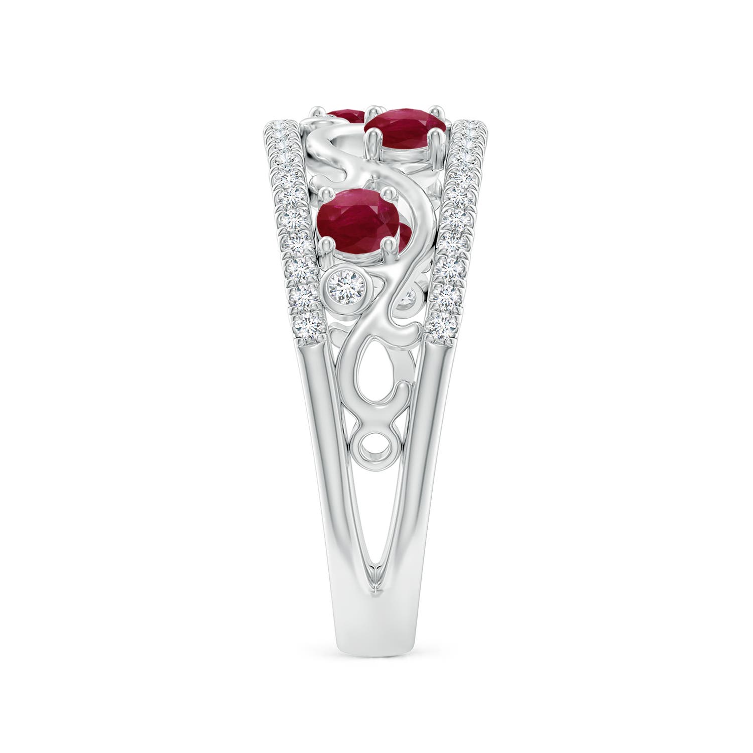 A - Ruby / 0.88 CT / 14 KT White Gold