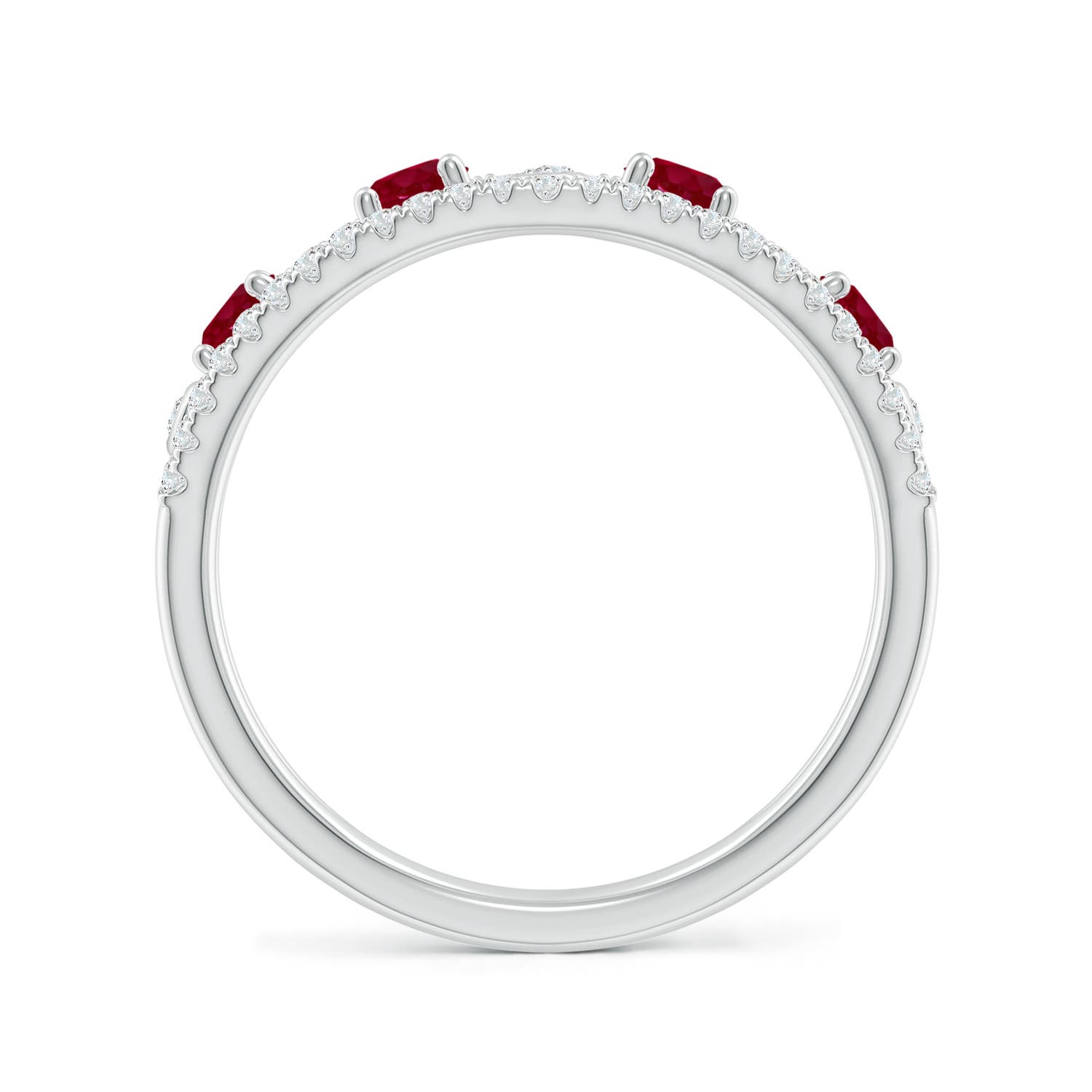 AA - Ruby / 0.88 CT / 14 KT White Gold