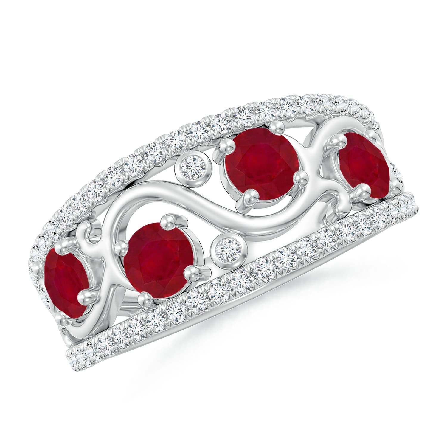 AA - Ruby / 1.68 CT / 14 KT White Gold