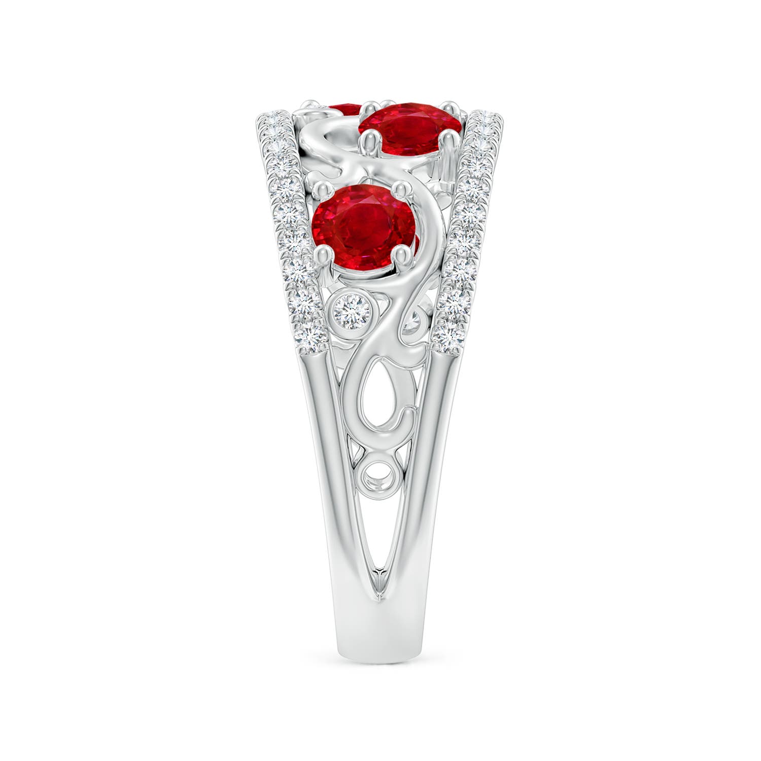 AAA - Ruby / 1.68 CT / 14 KT White Gold