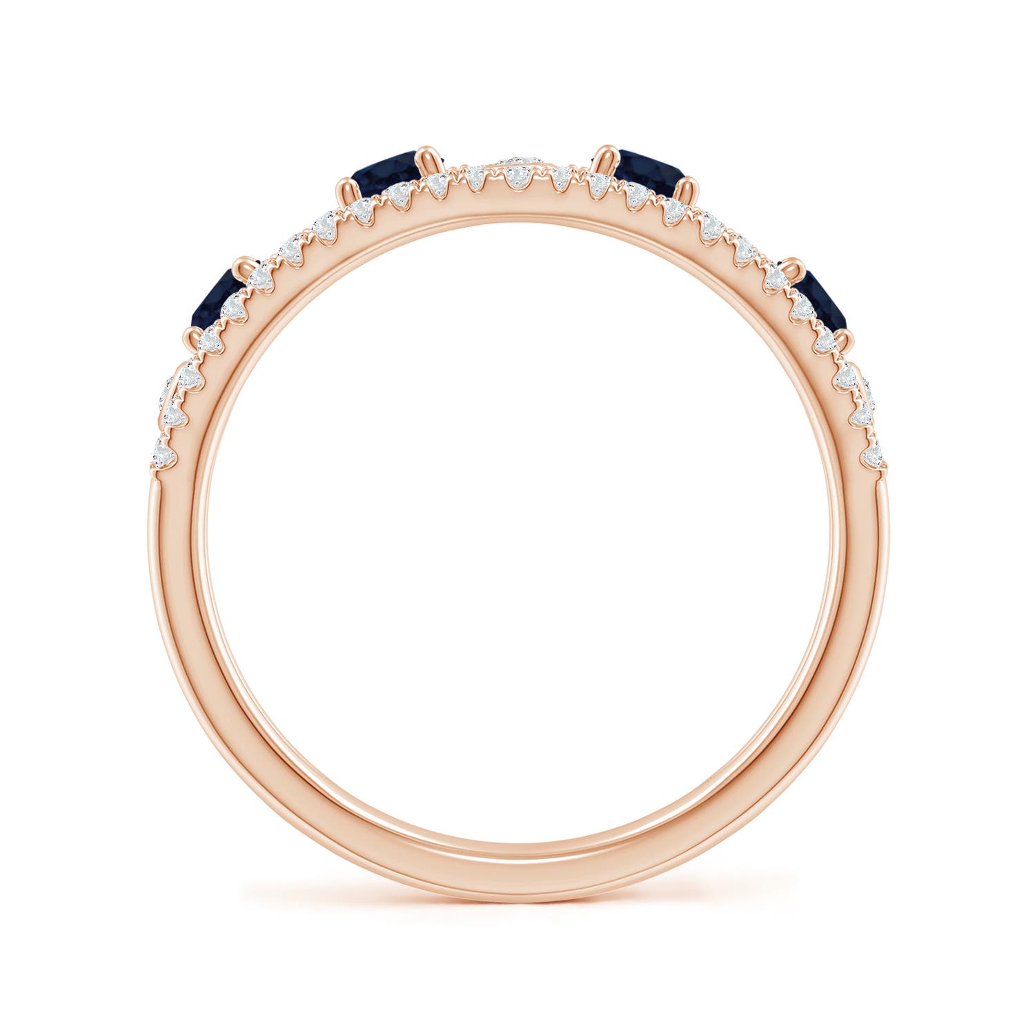 A - Blue Sapphire / 0.84 CT / 14 KT Rose Gold