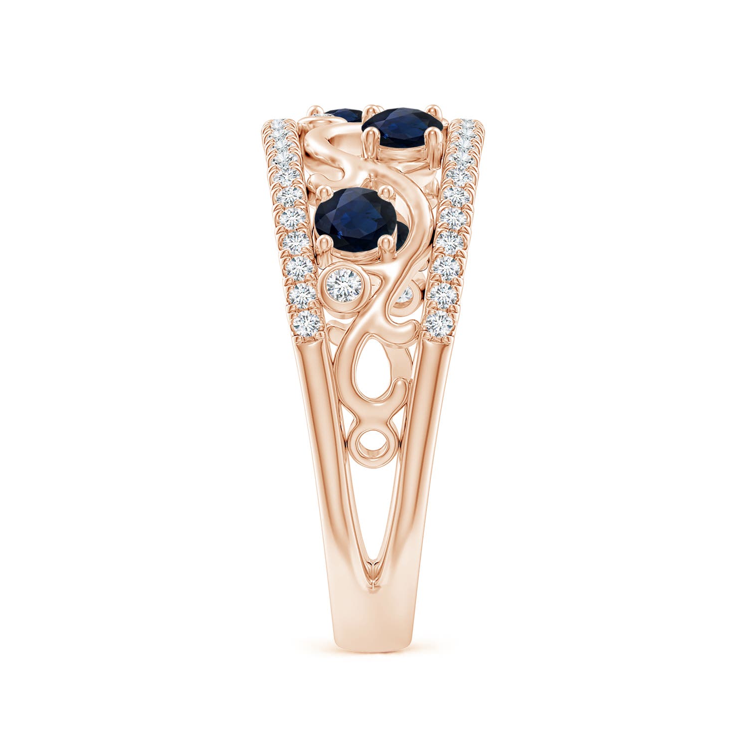 A - Blue Sapphire / 0.84 CT / 14 KT Rose Gold