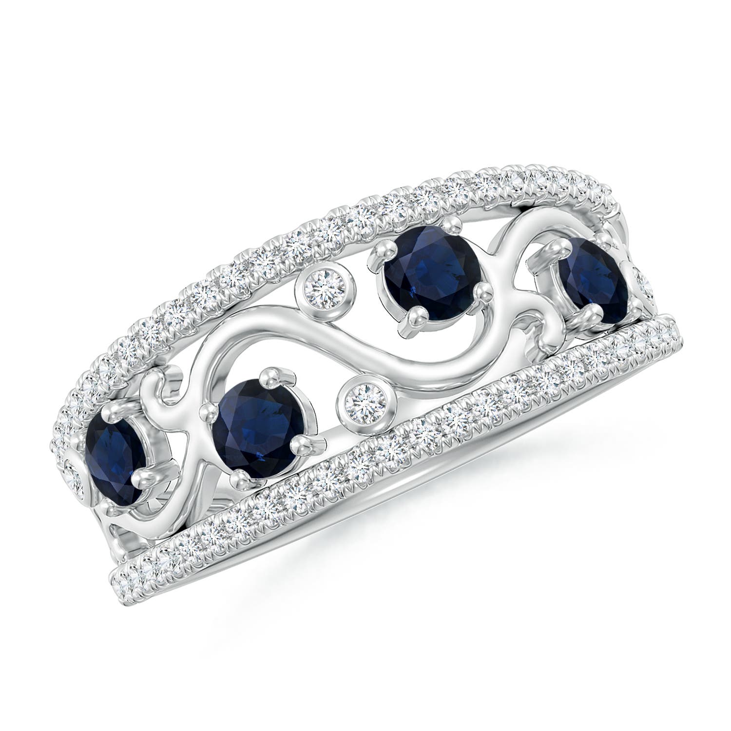 A - Blue Sapphire / 0.84 CT / 14 KT White Gold