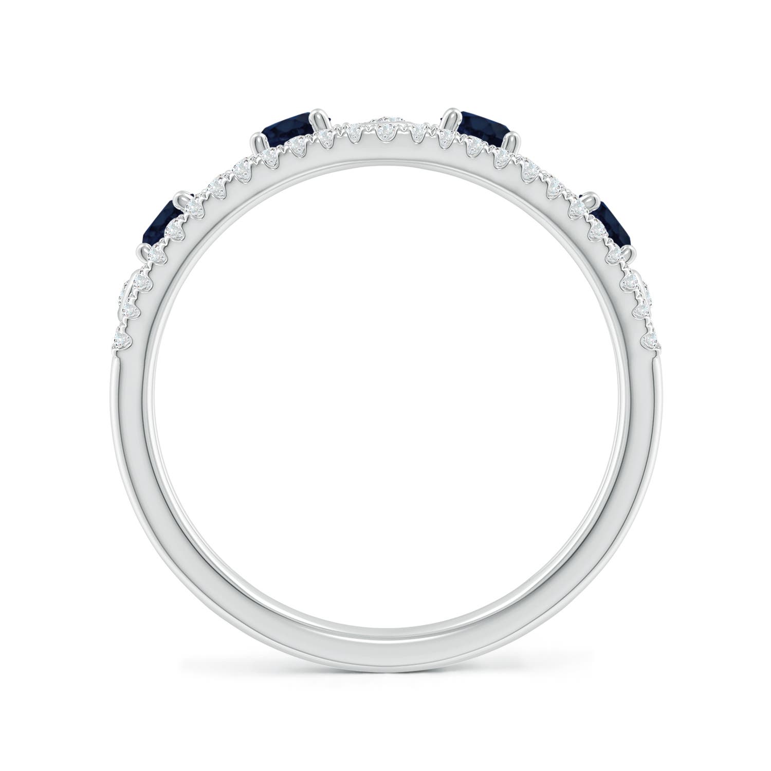 A - Blue Sapphire / 0.84 CT / 14 KT White Gold