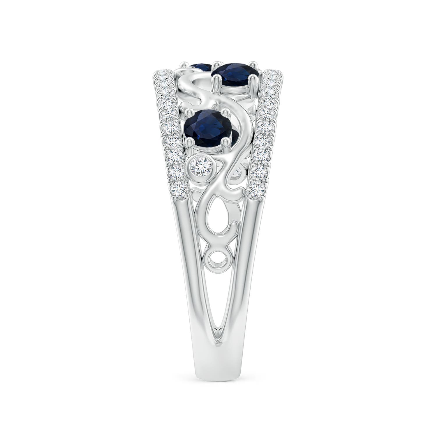 A - Blue Sapphire / 0.84 CT / 14 KT White Gold