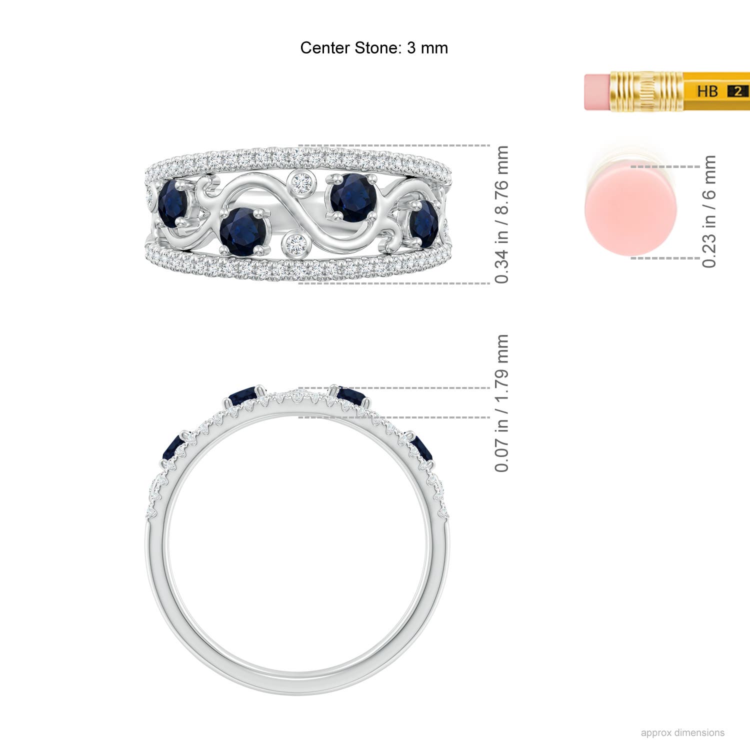 A - Blue Sapphire / 0.84 CT / 14 KT White Gold