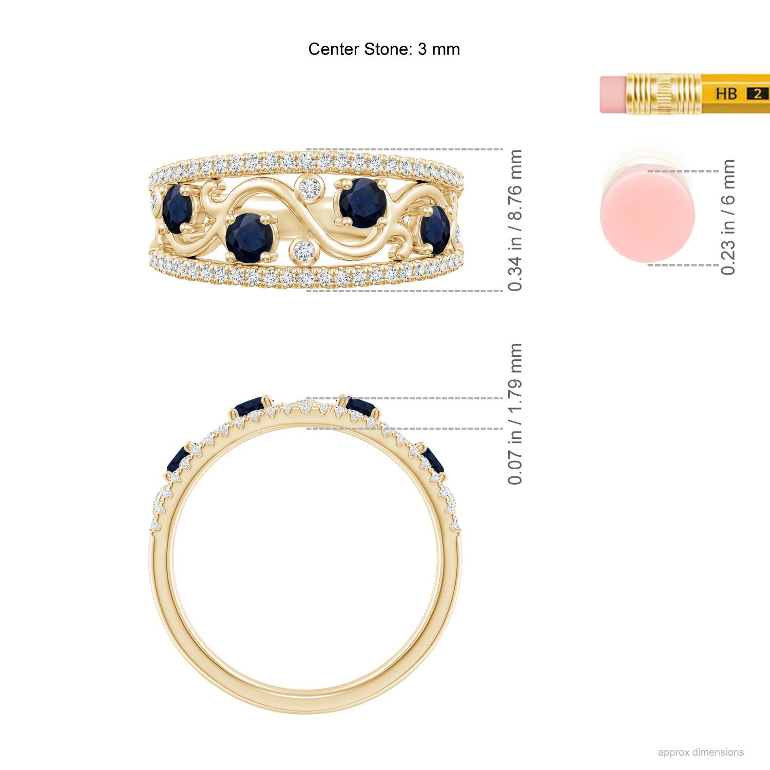 A - Blue Sapphire / 0.84 CT / 14 KT Yellow Gold