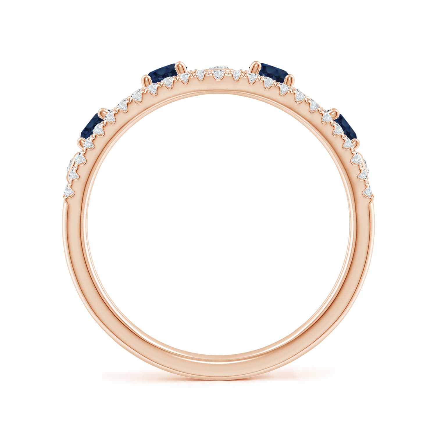 AA - Blue Sapphire / 0.84 CT / 14 KT Rose Gold