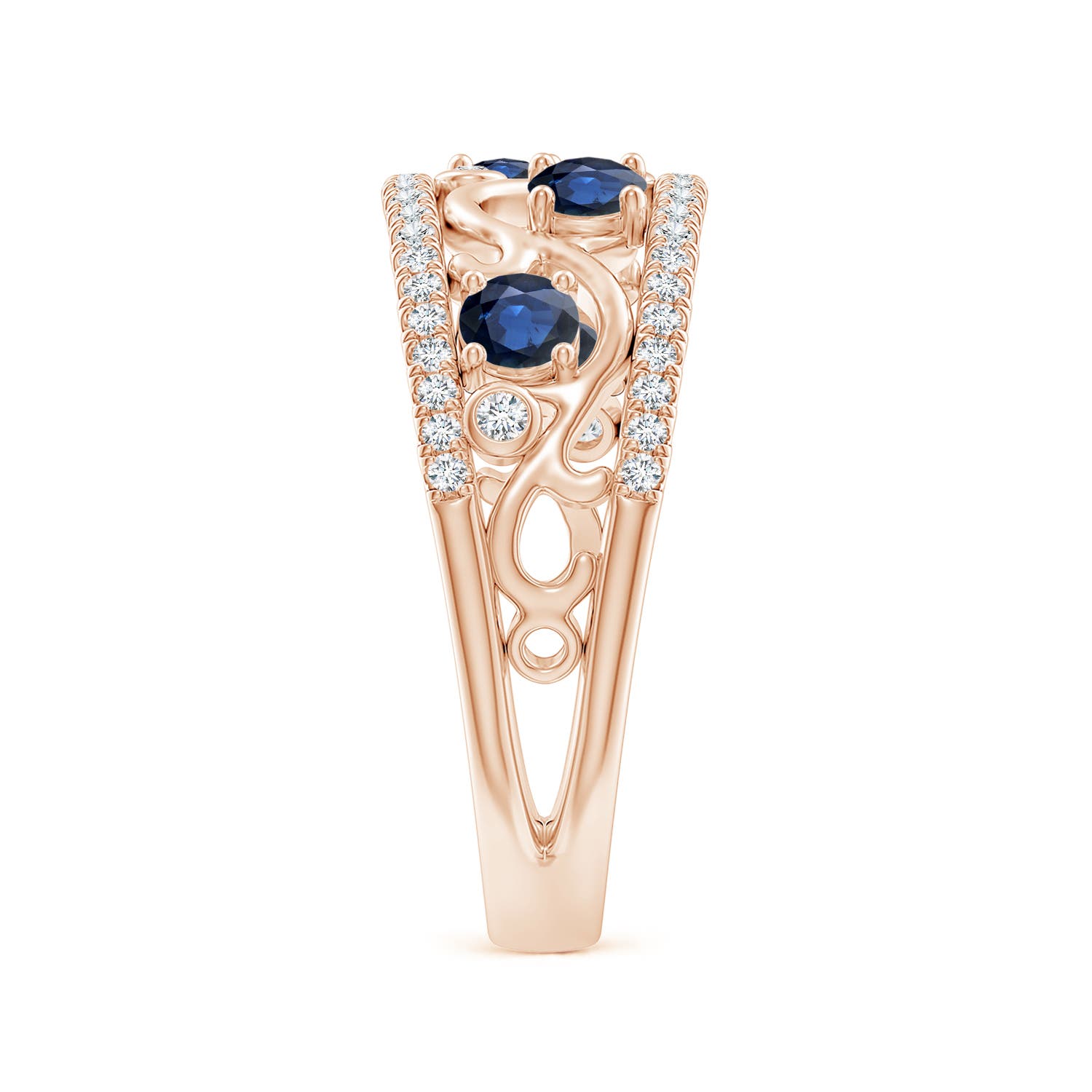 AA - Blue Sapphire / 0.84 CT / 14 KT Rose Gold