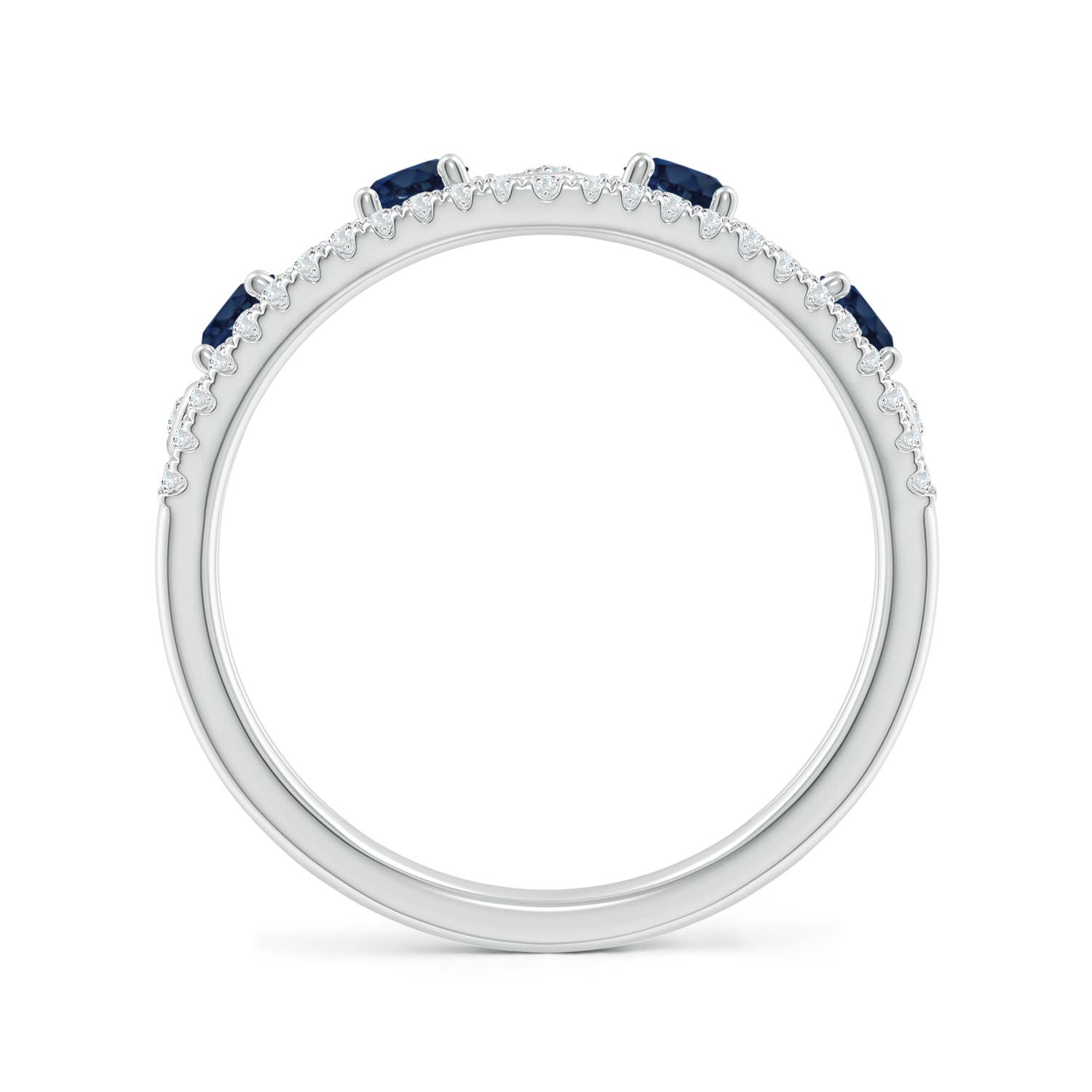 AA - Blue Sapphire / 0.84 CT / 14 KT White Gold