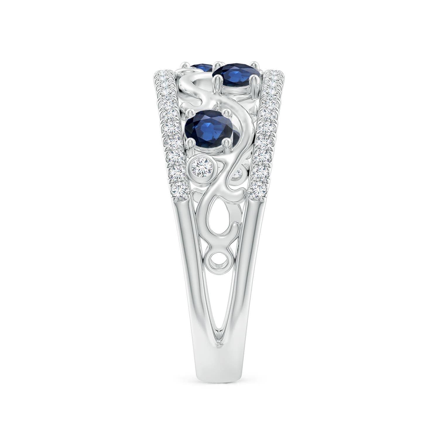 AA - Blue Sapphire / 0.84 CT / 14 KT White Gold