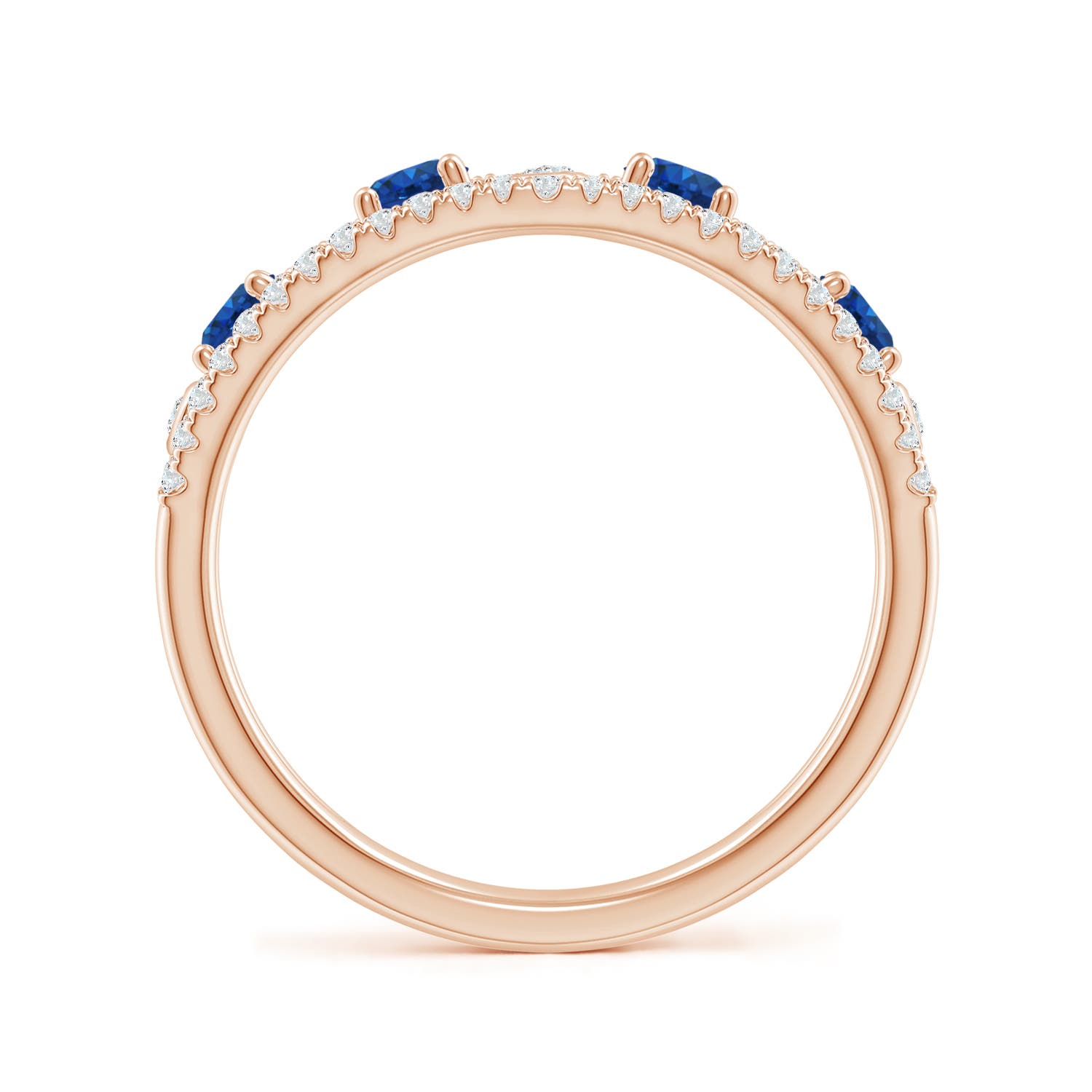 AAA - Blue Sapphire / 0.84 CT / 14 KT Rose Gold