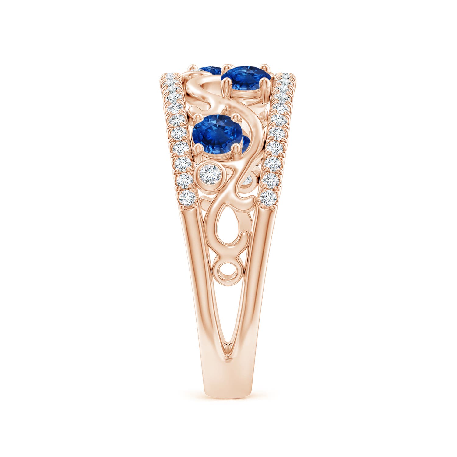 AAA - Blue Sapphire / 0.84 CT / 14 KT Rose Gold