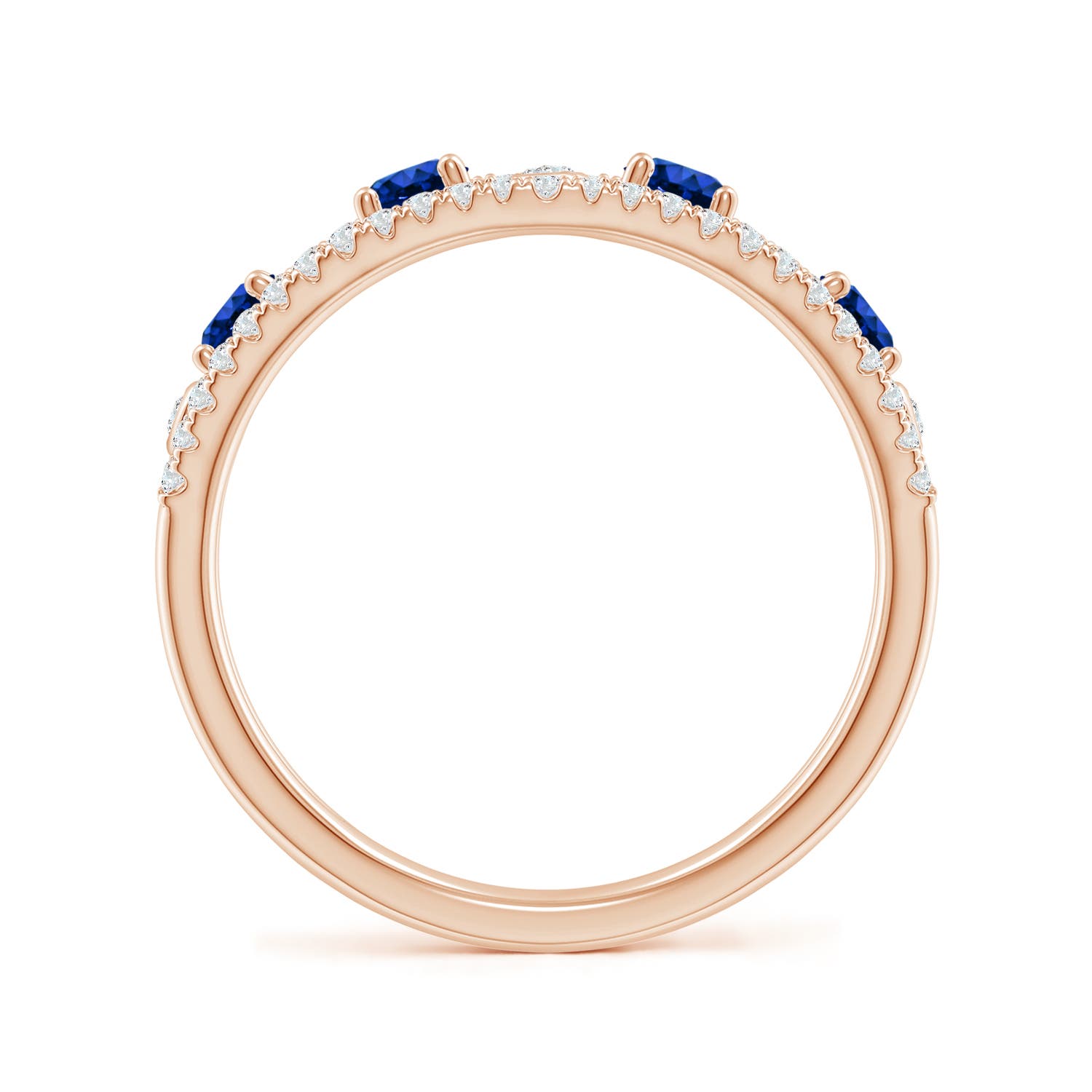 AAAA - Blue Sapphire / 0.84 CT / 14 KT Rose Gold