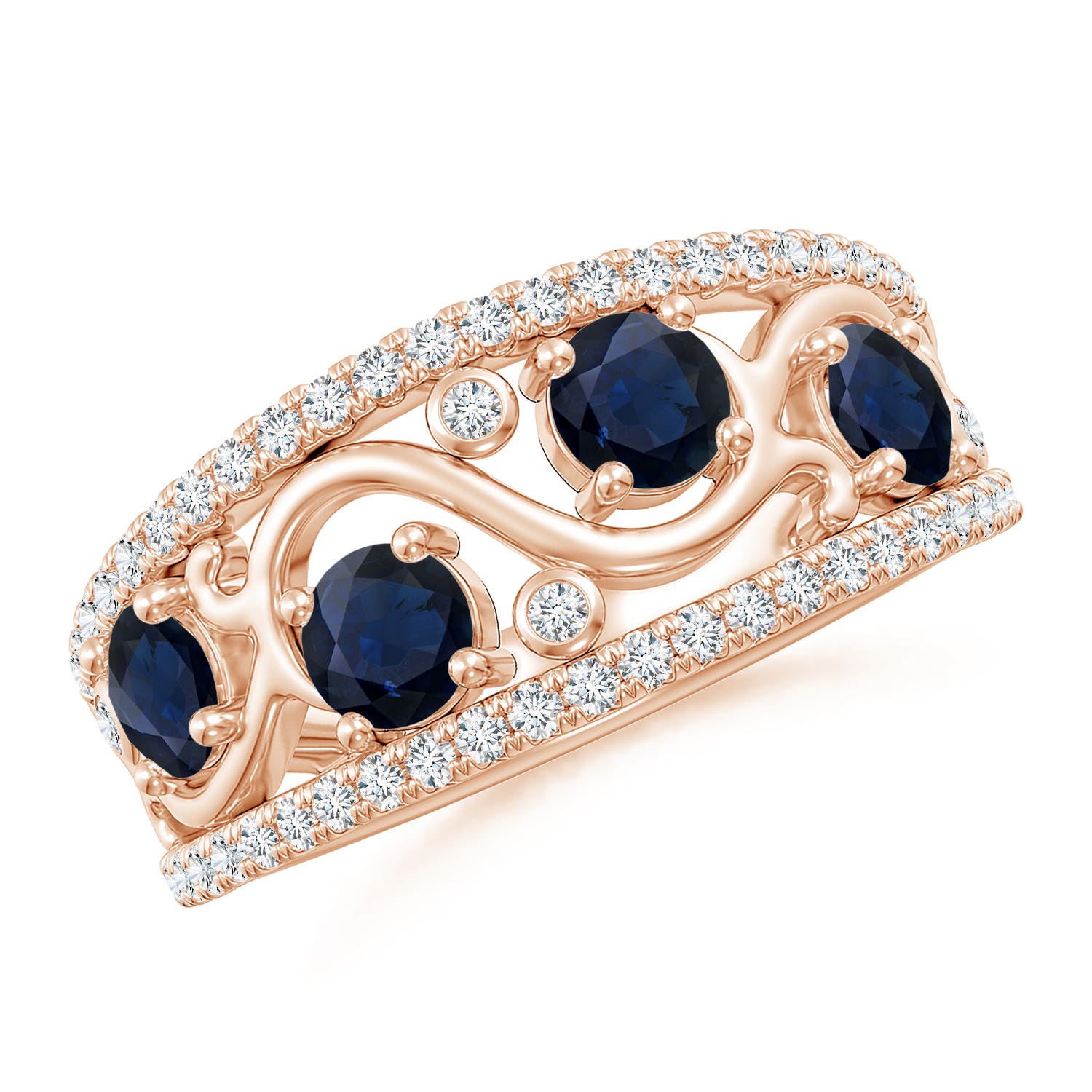 A - Blue Sapphire / 1.64 CT / 14 KT Rose Gold