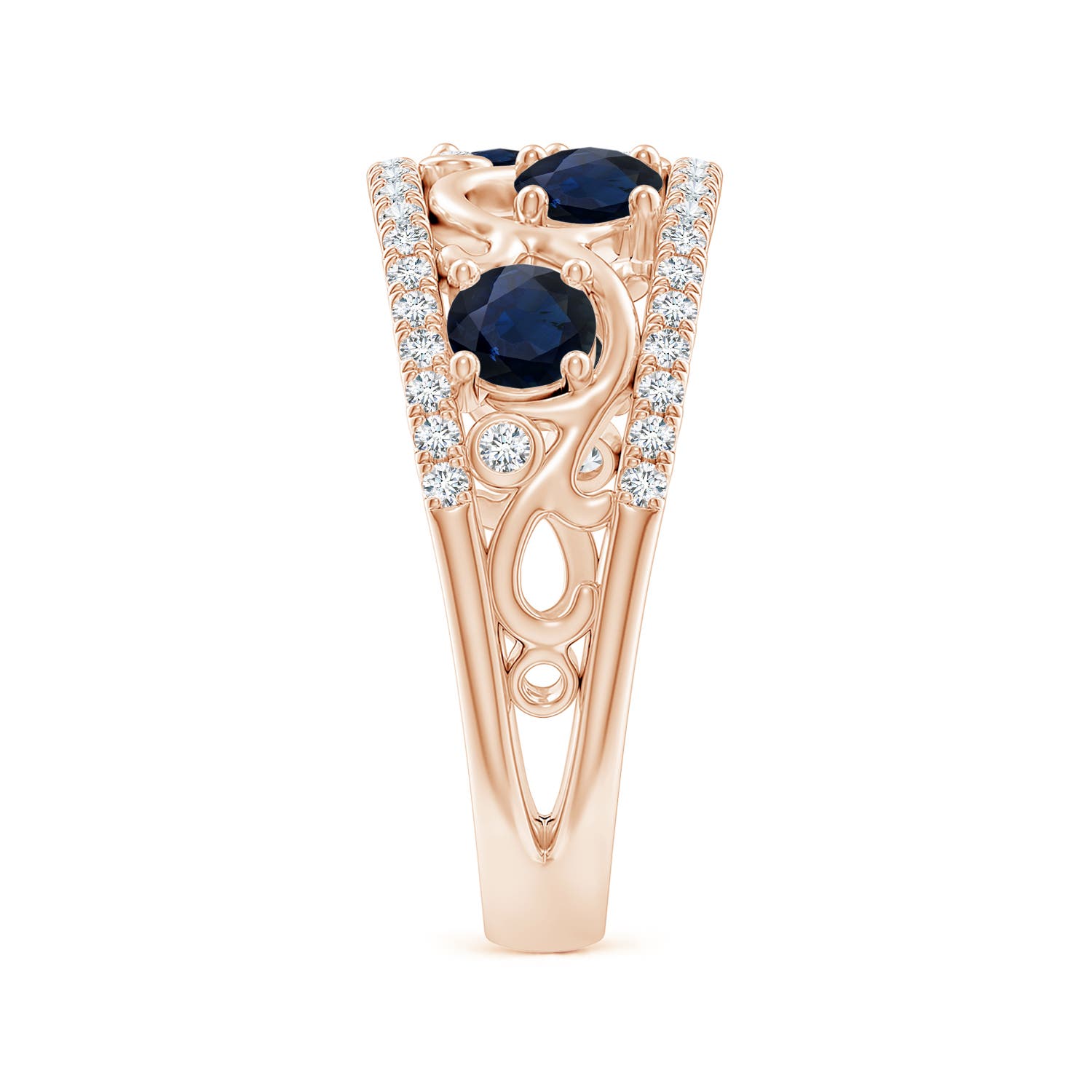 A - Blue Sapphire / 1.64 CT / 14 KT Rose Gold