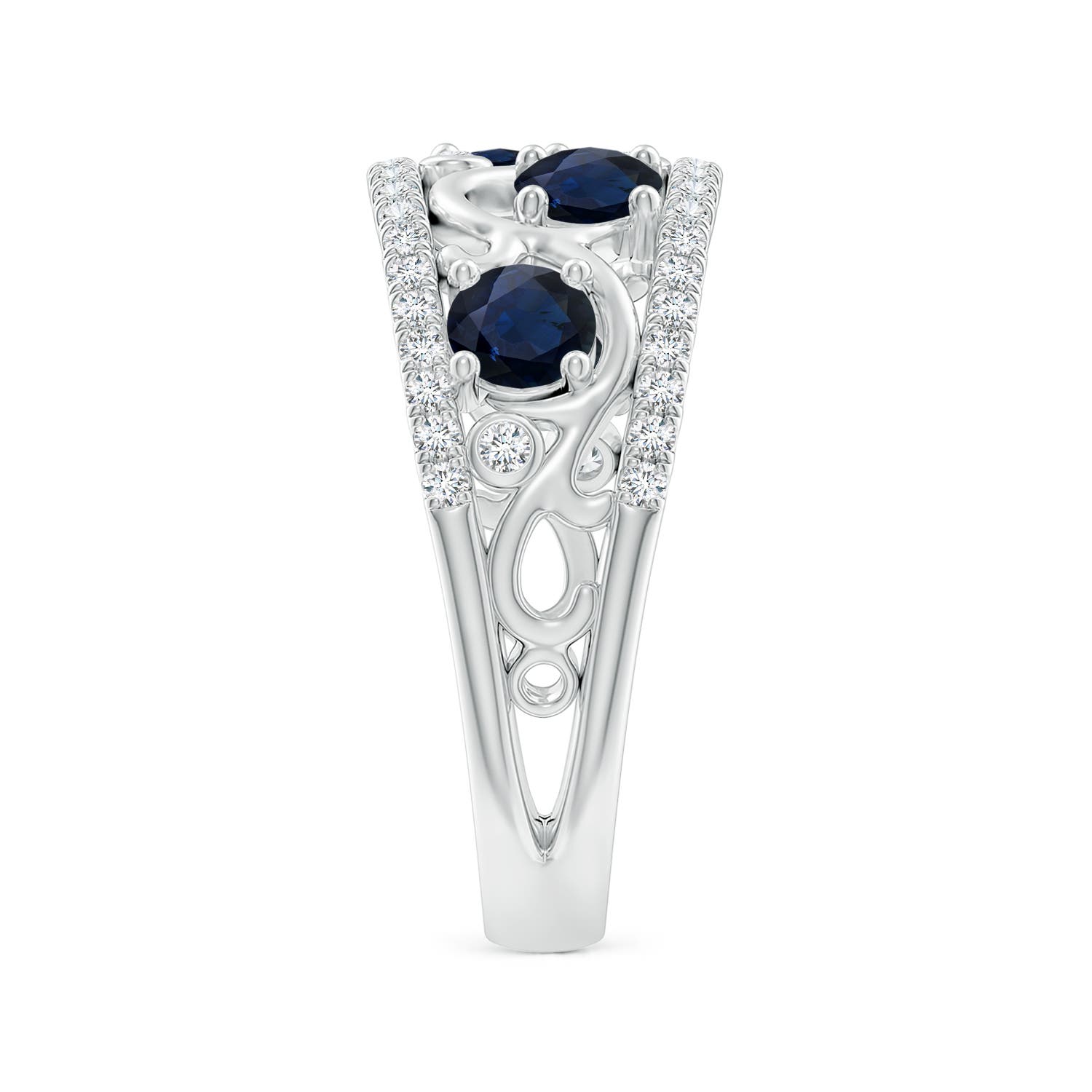 A - Blue Sapphire / 1.64 CT / 14 KT White Gold